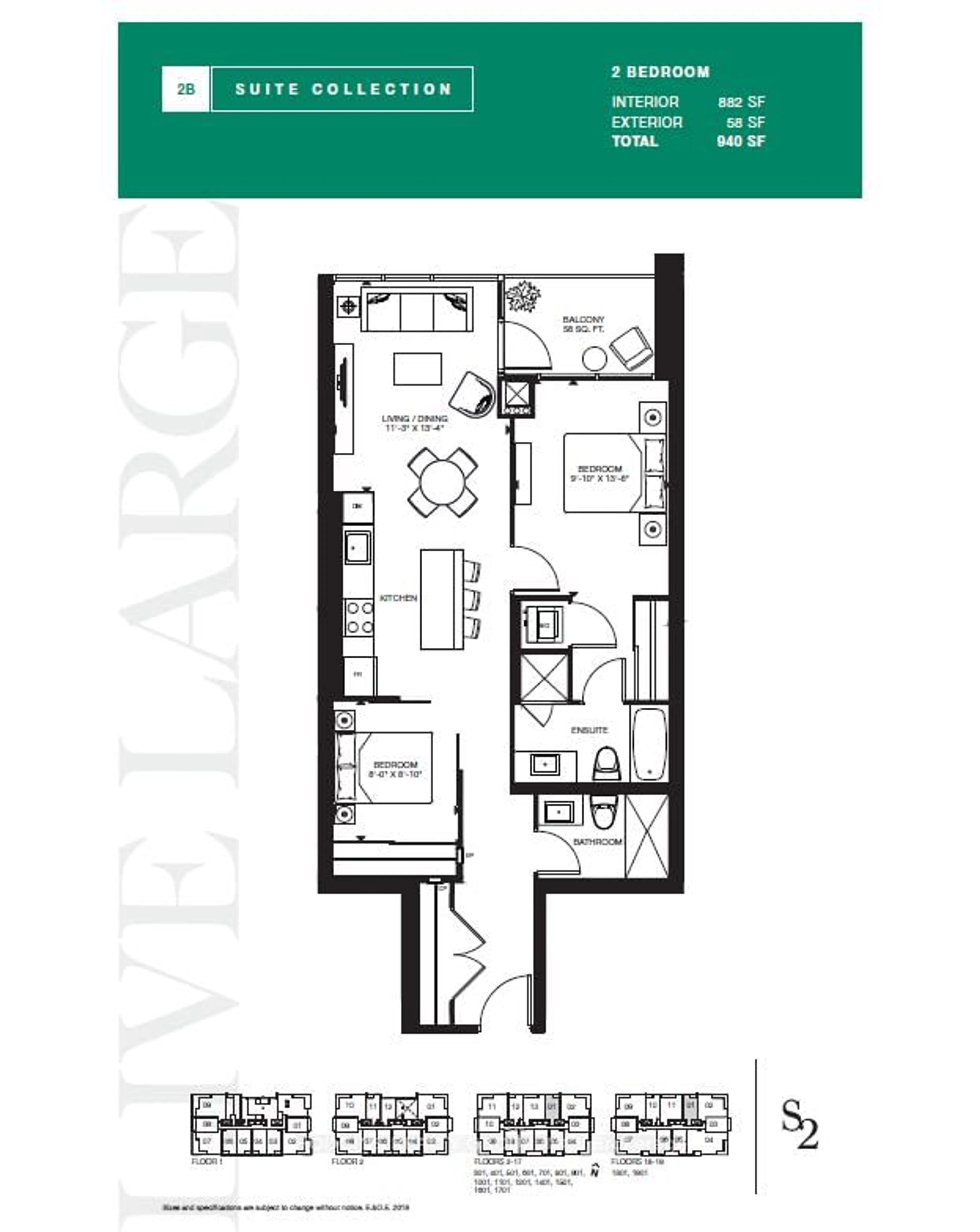 Floor plan for 1035 Southdown Rd #1701, Mississauga Ontario L5J 0A2