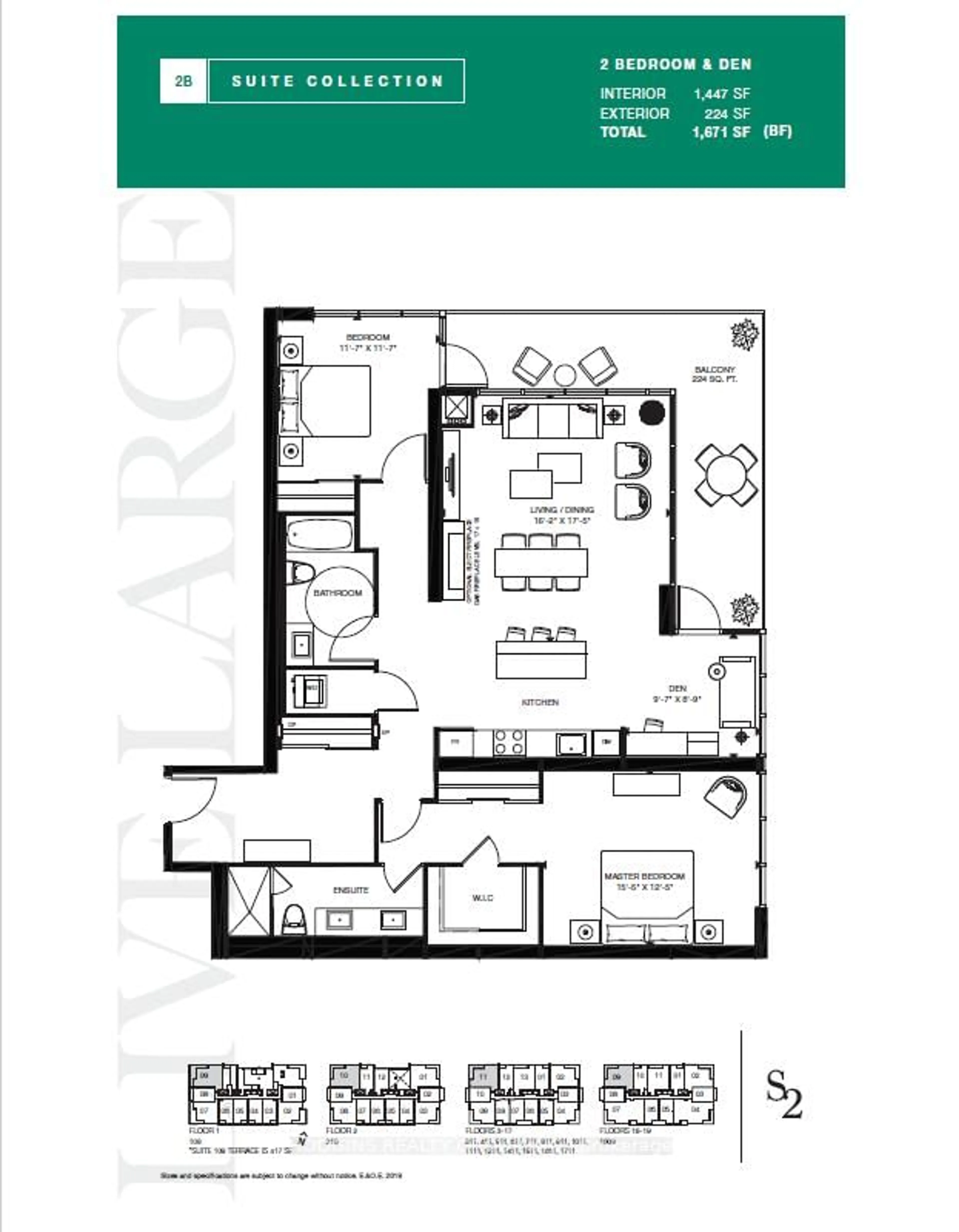 Floor plan for 1035 Southdown Rd #1711, Mississauga Ontario L5J 0A2