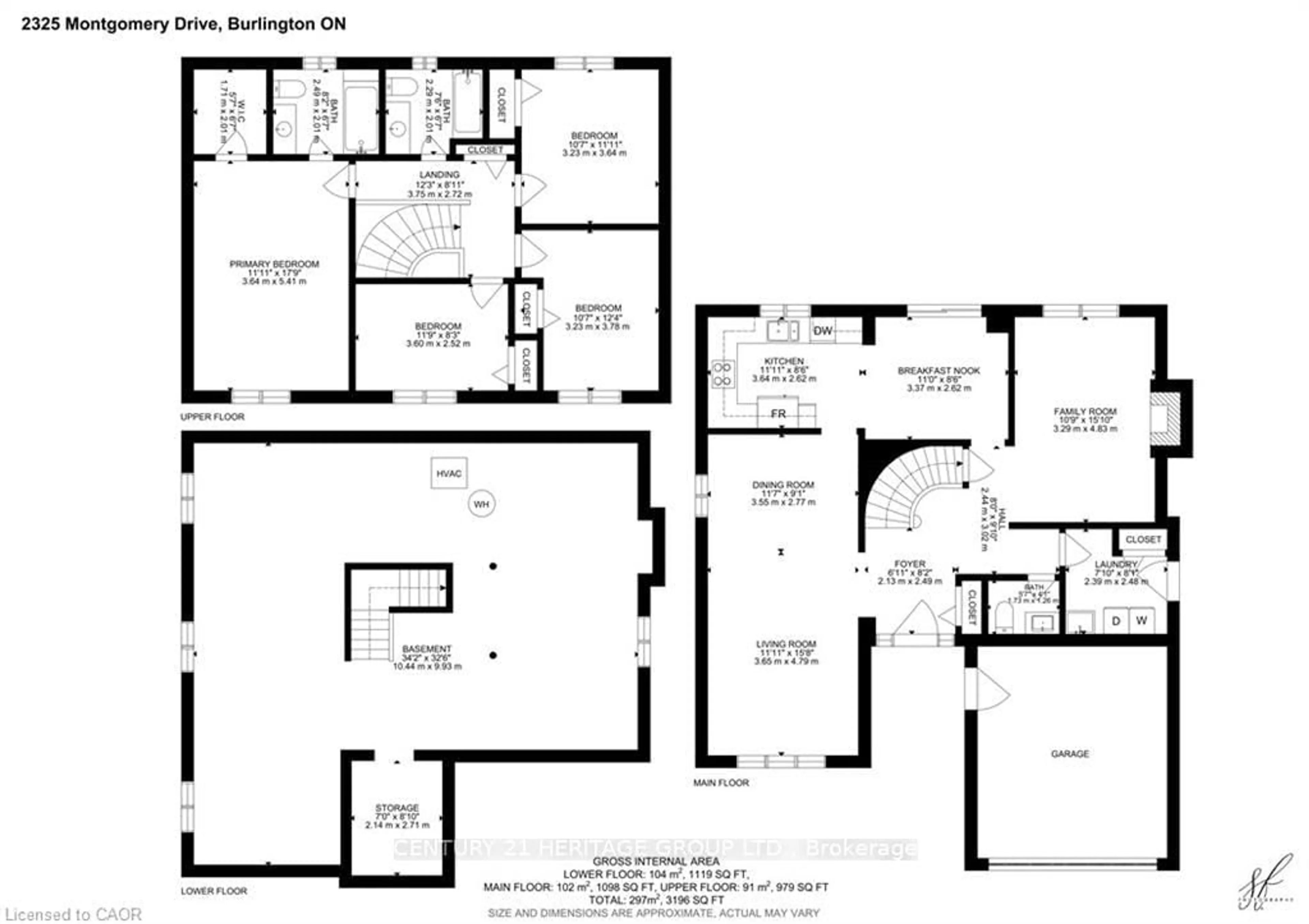 Floor plan for 2325 Montgomery Dr, Burlington Ontario L7P 4J9