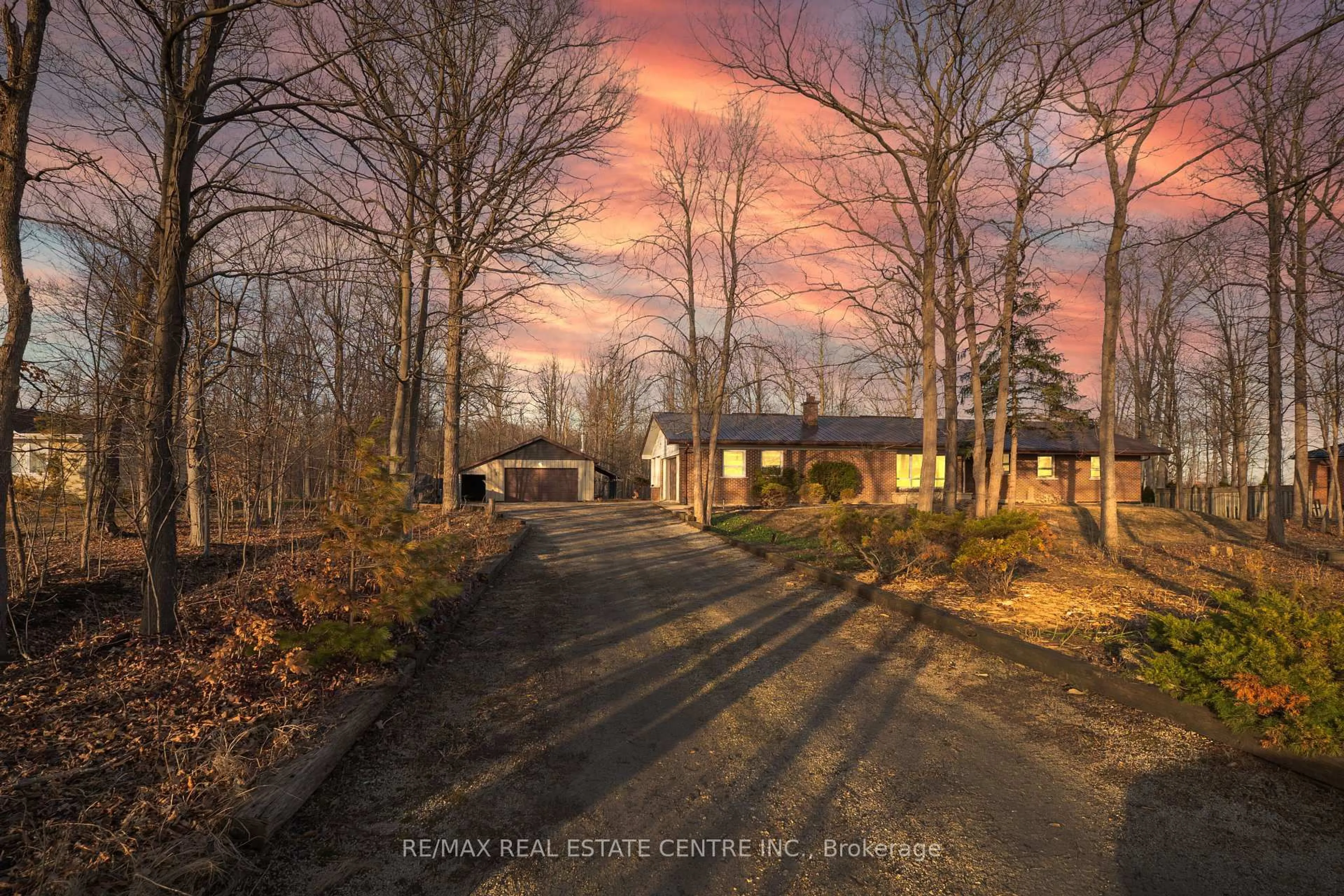 A pic from outside/outdoor area/front of a property/back of a property/a pic from drone, forest/trees view for 8449 8th Line, Halton Hills Ontario L7G 4S5