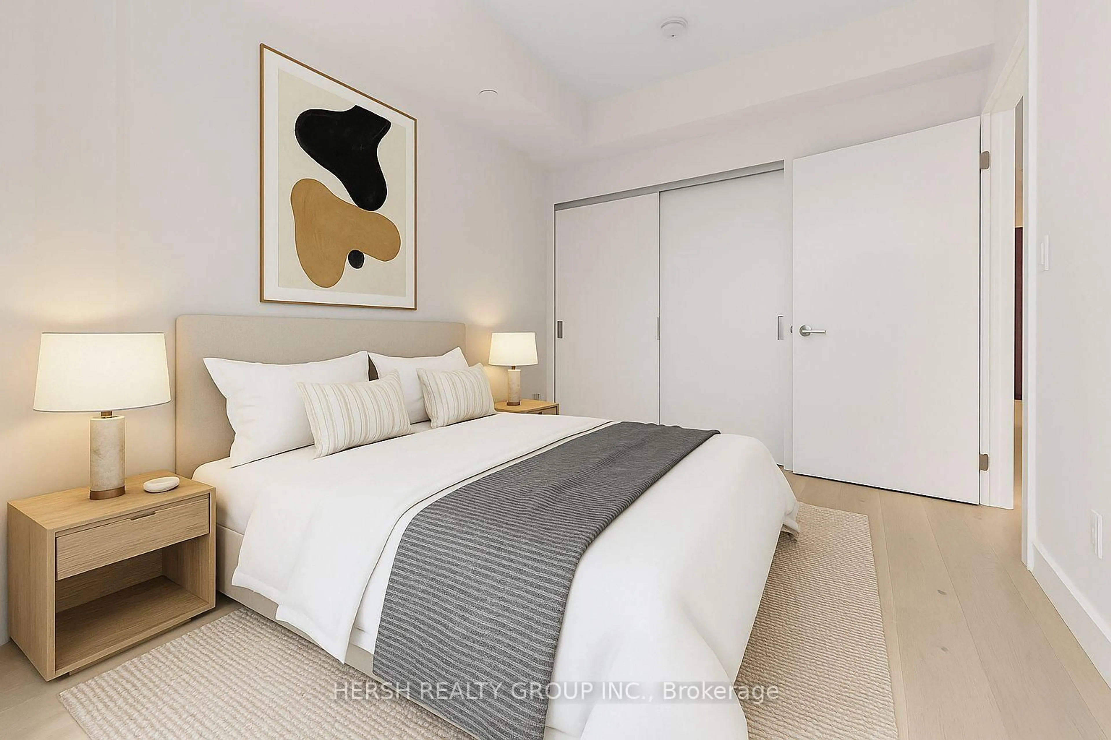 Bedroom with bed, unknown for 160 Kingsway Cres #411, Toronto Ontario M8X 2S4