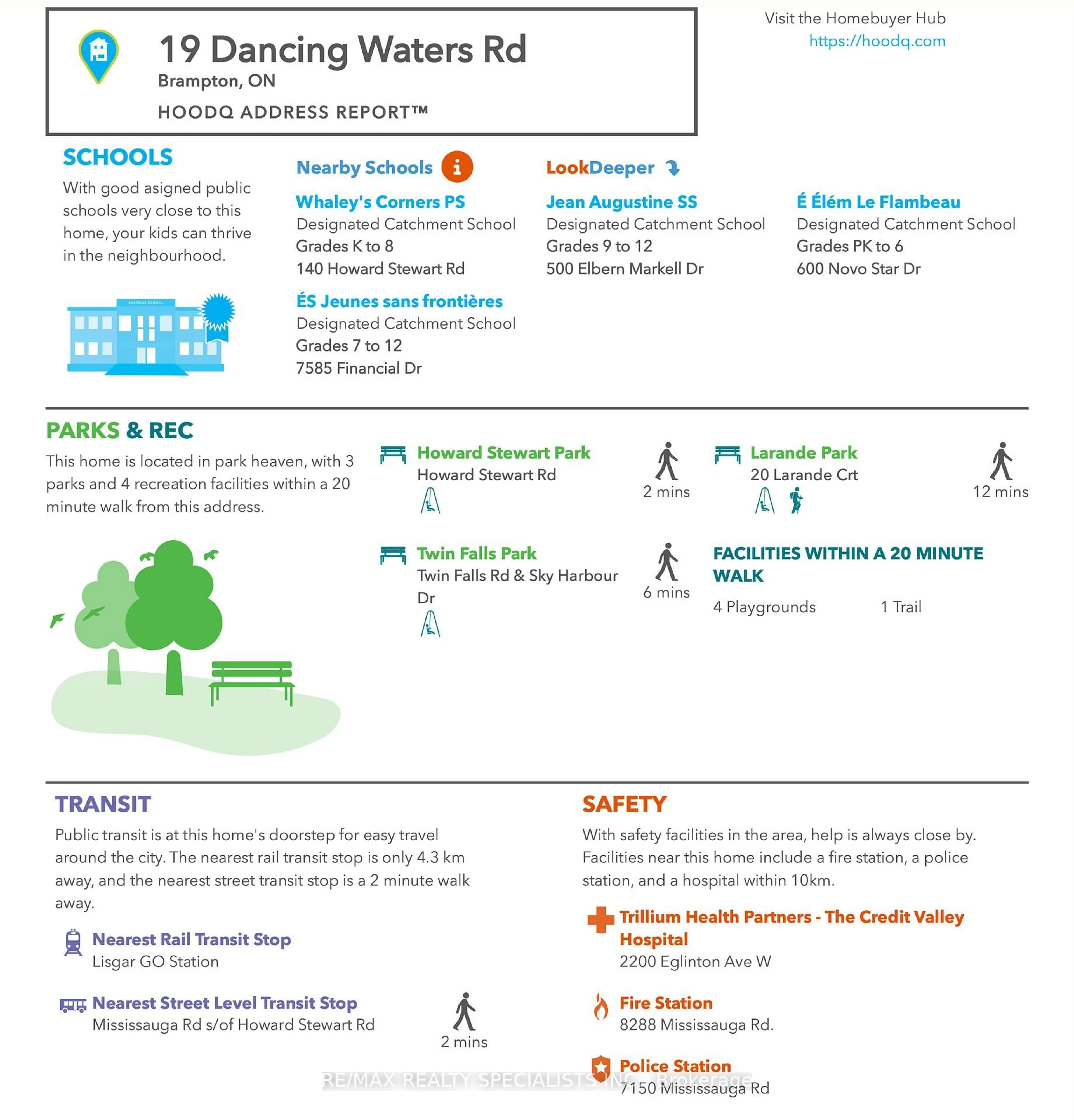 Floor plan for 19 Dancing Waters Rd, Brampton Ontario L6Y 6B5