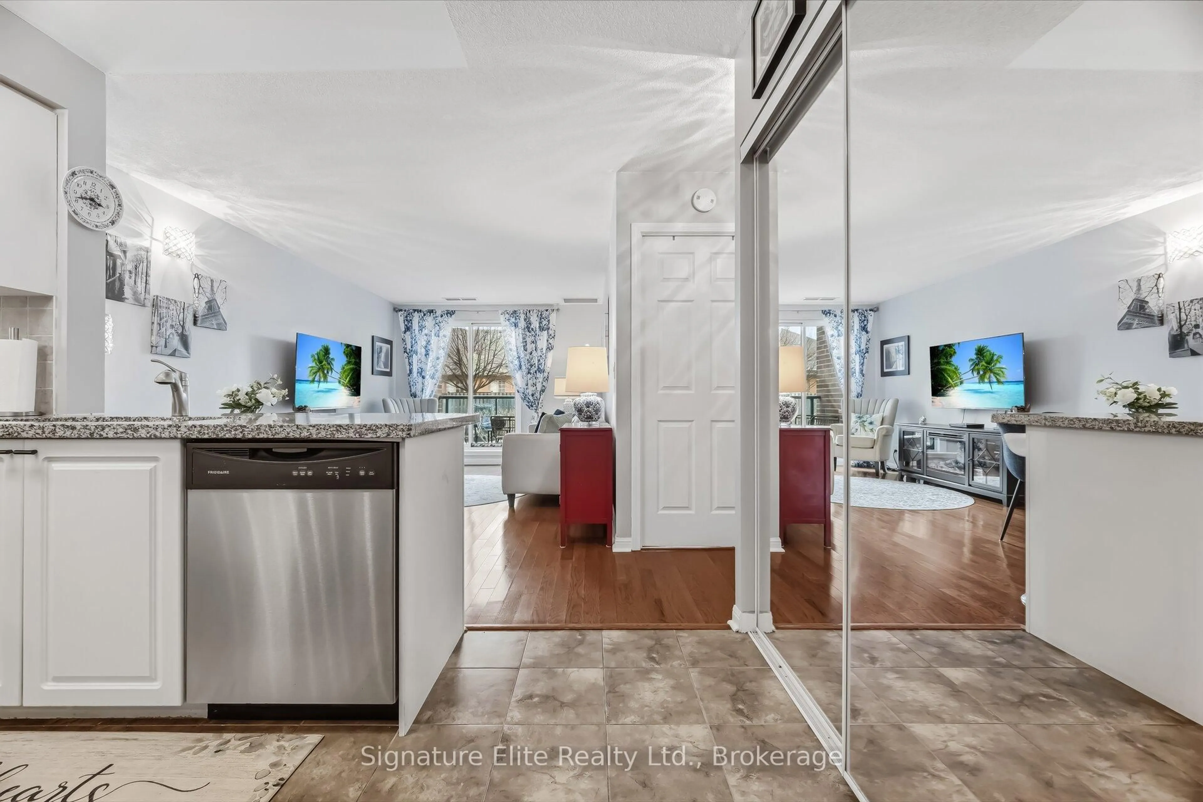 Open concept kitchen, ceramic/tile floor for 65 Via Rosedale Way #116, Brampton Ontario L6R 3N8