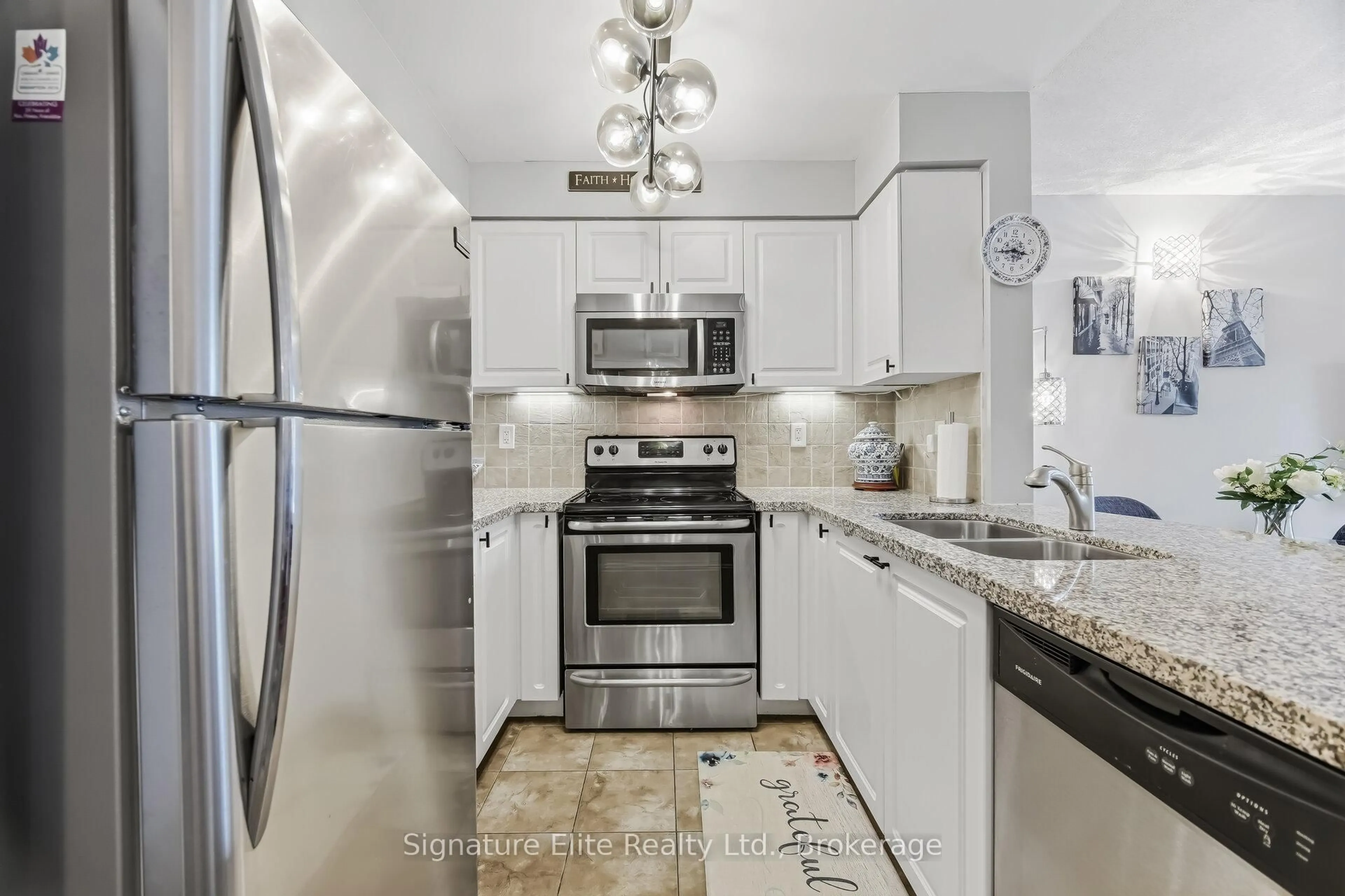 Standard kitchen, ceramic/tile floor for 65 Via Rosedale Way #116, Brampton Ontario L6R 3N8