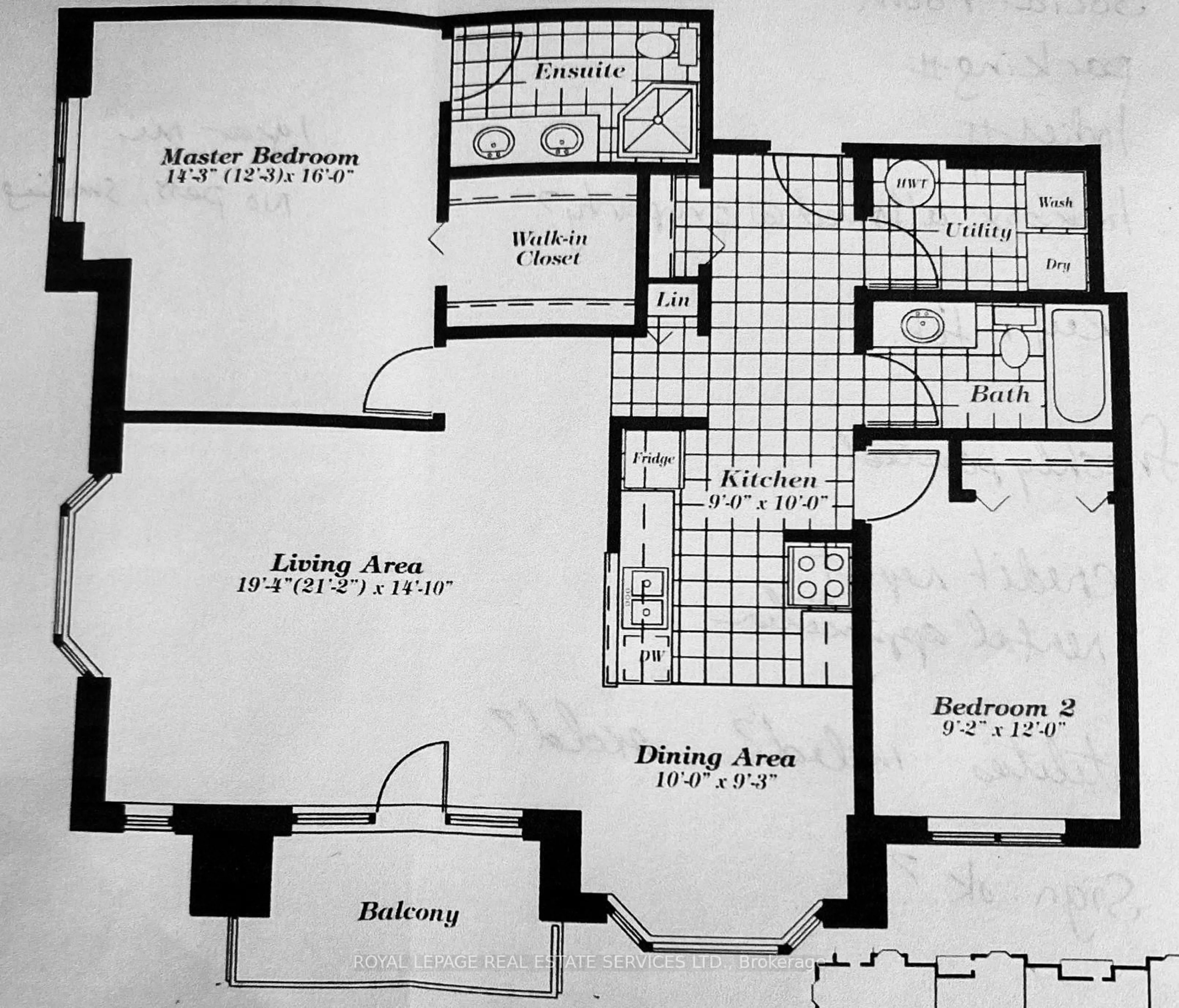 Floor plan for 216C Plains Rd #402, Burlington Ontario L7T 4L1