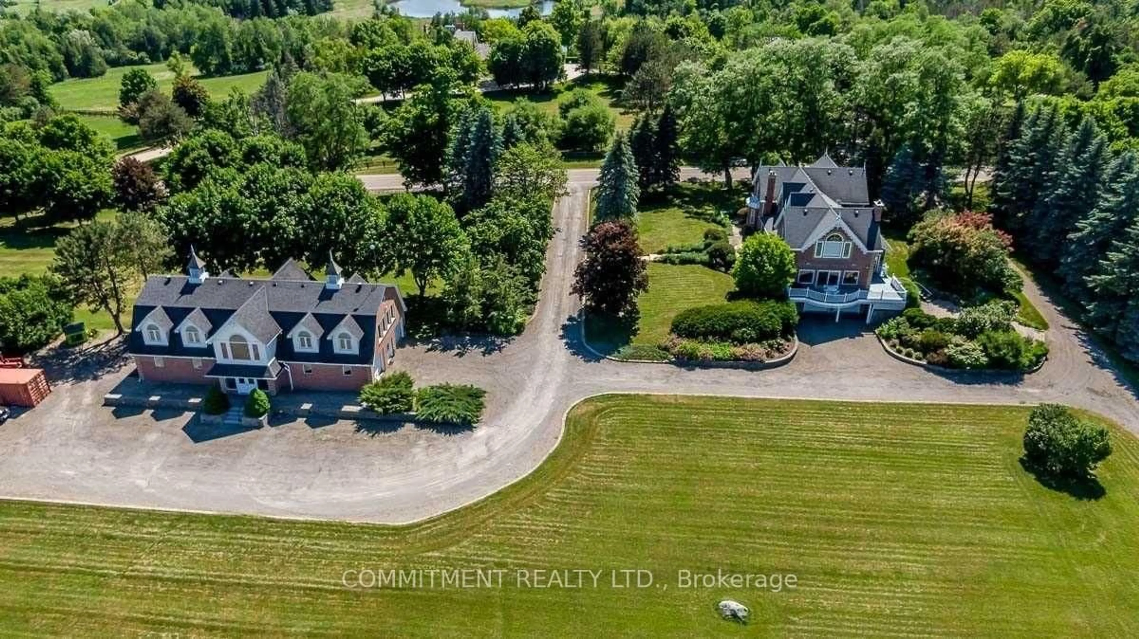A pic from outside/outdoor area/front of a property/back of a property/a pic from drone, water/lake/river/ocean view for 16067 Heart Lake Rd, Caledon Ontario L7C 2L3
