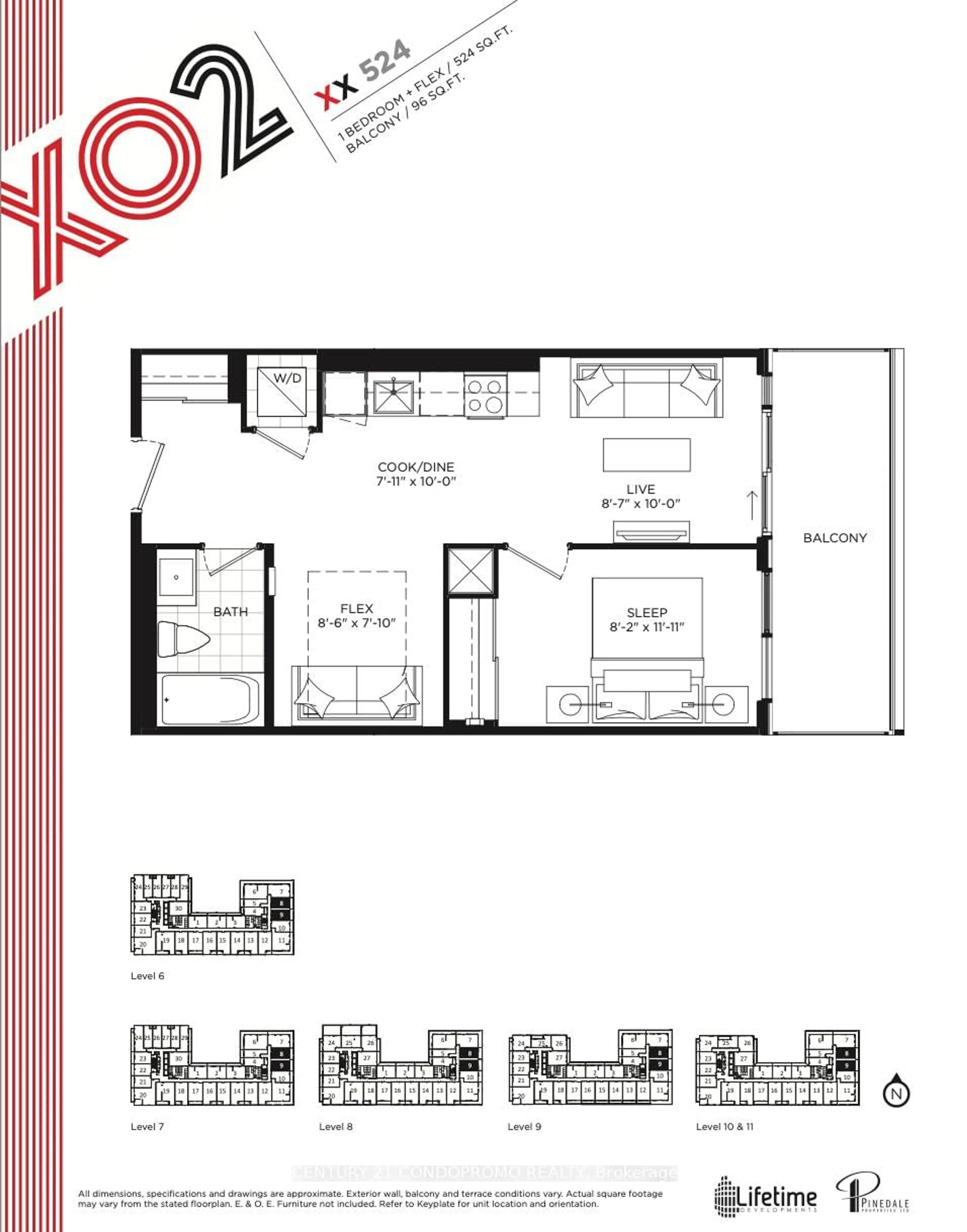 Floor plan for 285 Dufferin St #709, Toronto Ontario M6K 0J2