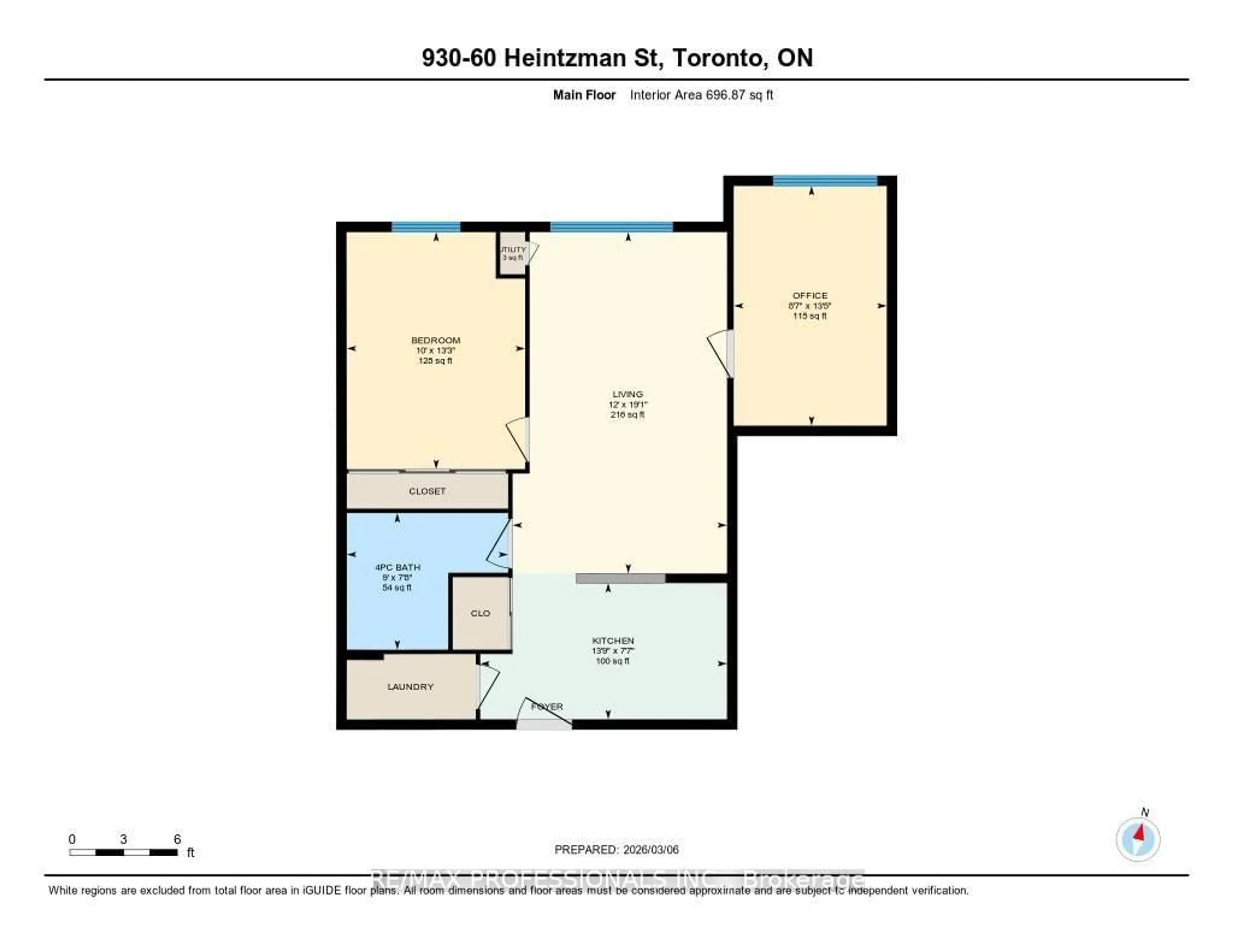 Floor plan for 60 Heintzman St #930, Toronto Ontario M6P 5A1
