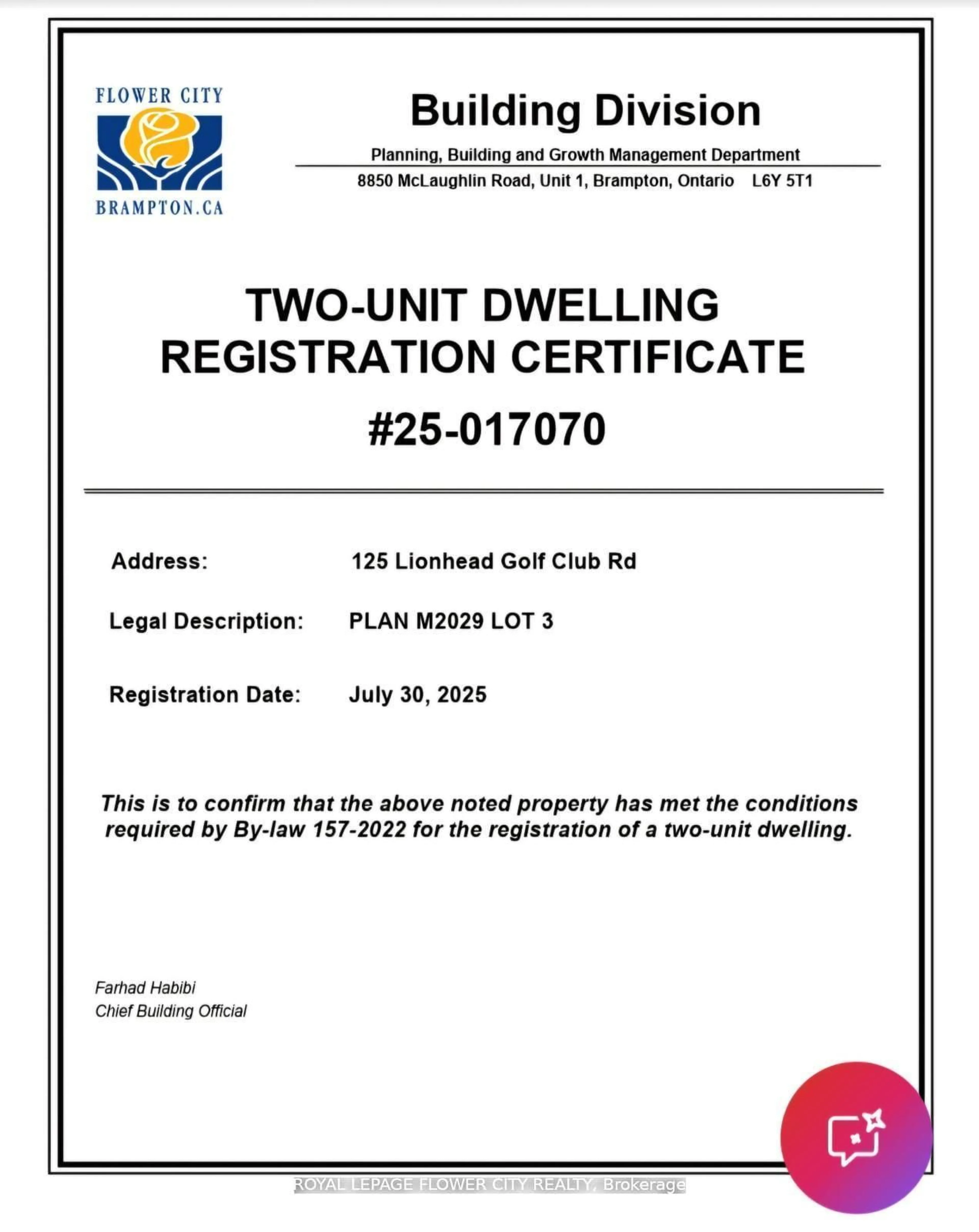 Floor plan for 125 Lionhead Golf Club Rd, Brampton Ontario L6Y 6C2
