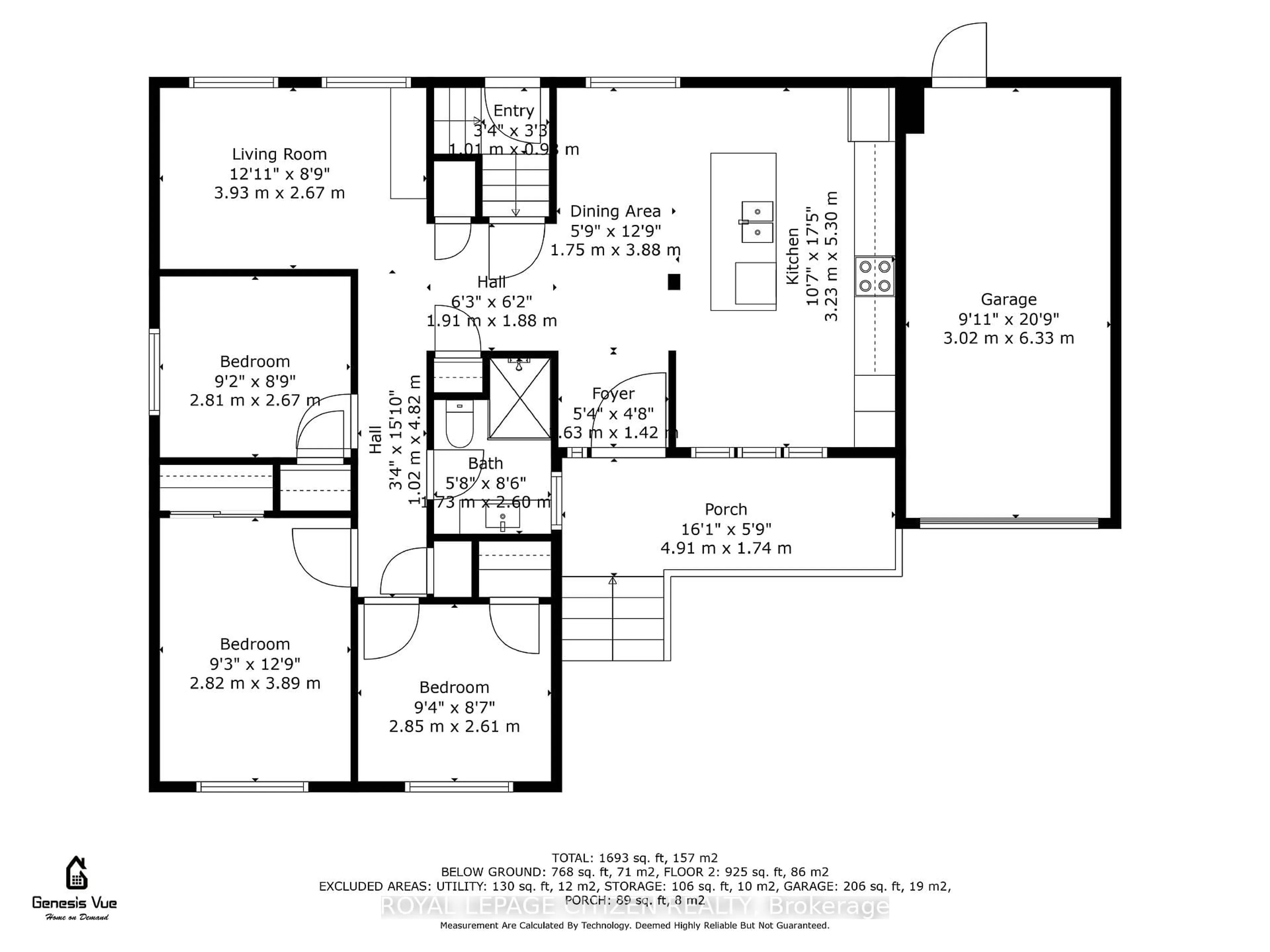 Floor plan for 34 Belleglade Crt, Toronto Ontario M9M 2W4