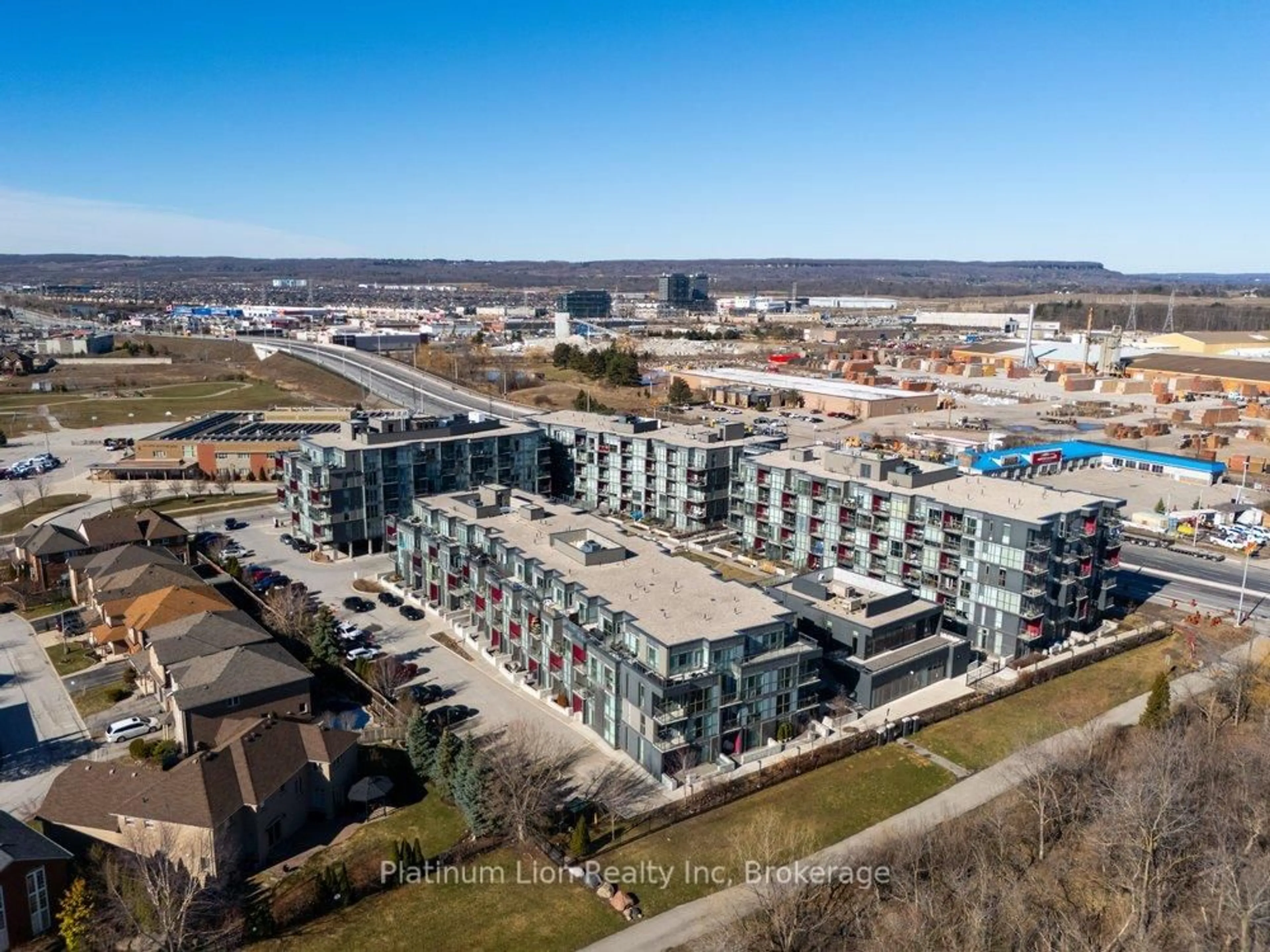 A pic from outside/outdoor area/front of a property/back of a property/a pic from drone, city buildings view from balcony for 5220 Dundas St #D211, Burlington Ontario L7L 0J4