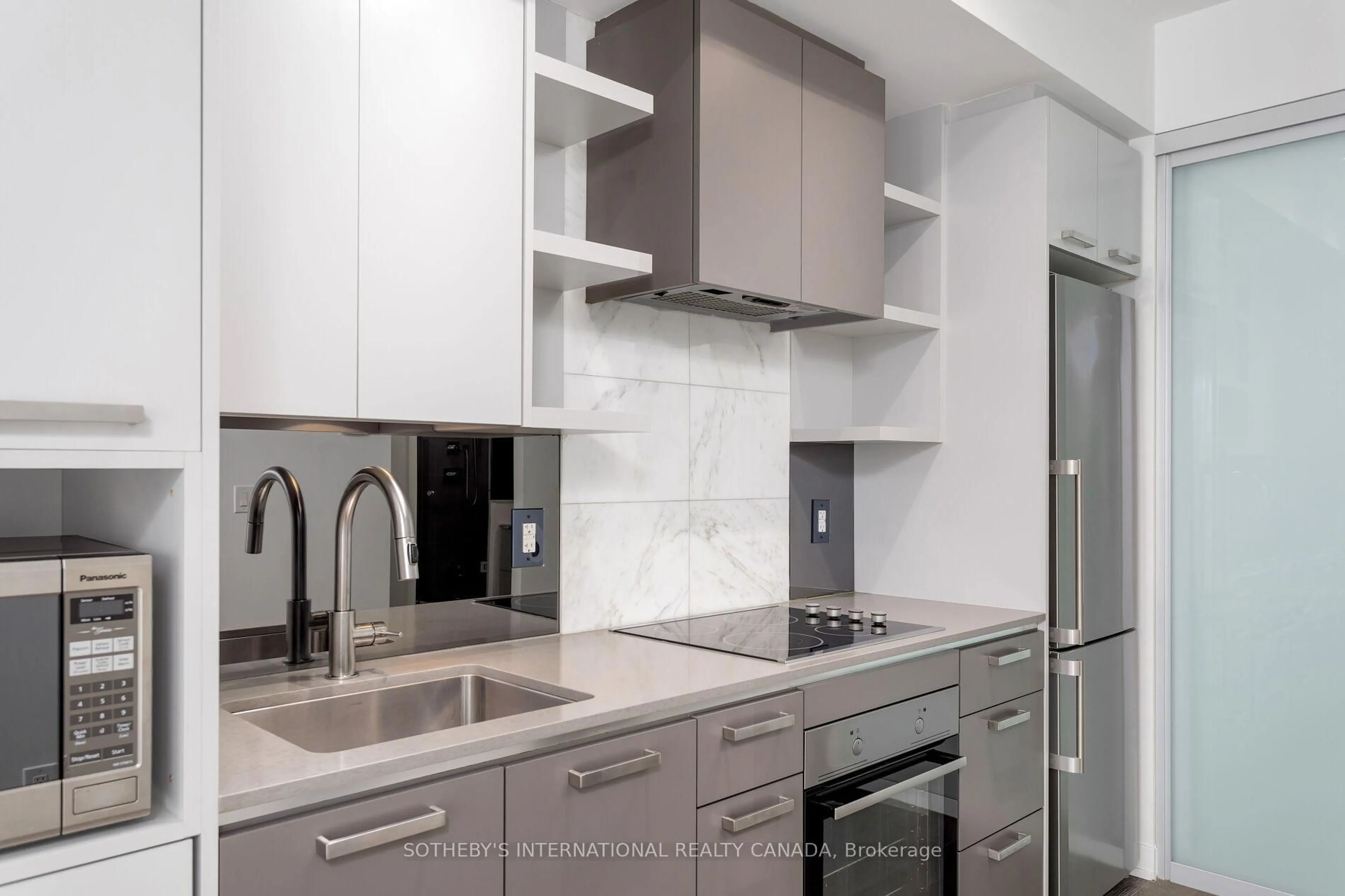 Contemporary kitchen, ceramic/tile floor for 1830 Bloor St #716, Toronto Ontario M6P 0A2