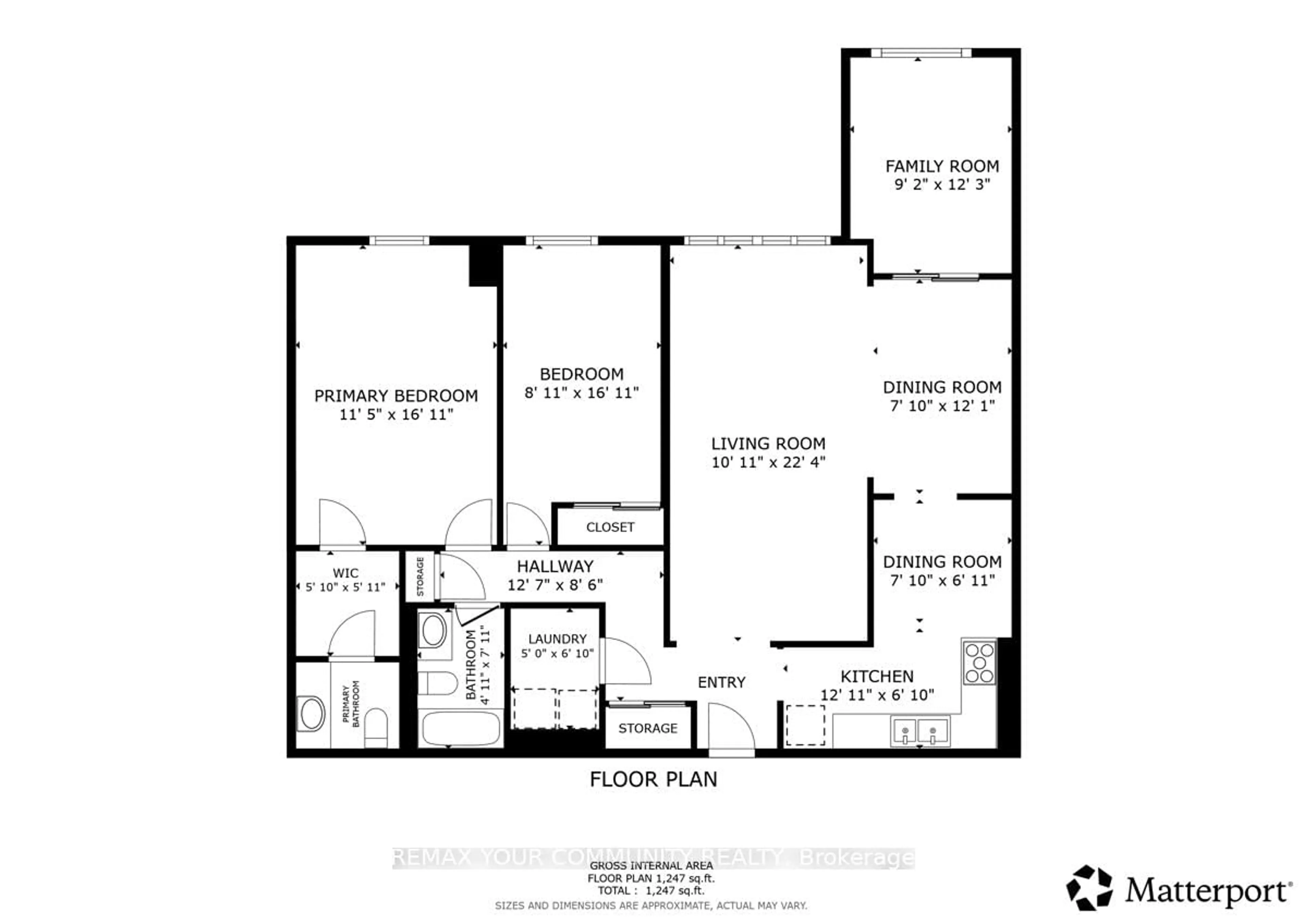 Floor plan for 75 Emmett Ave #512, Toronto Ontario M6M 5A7