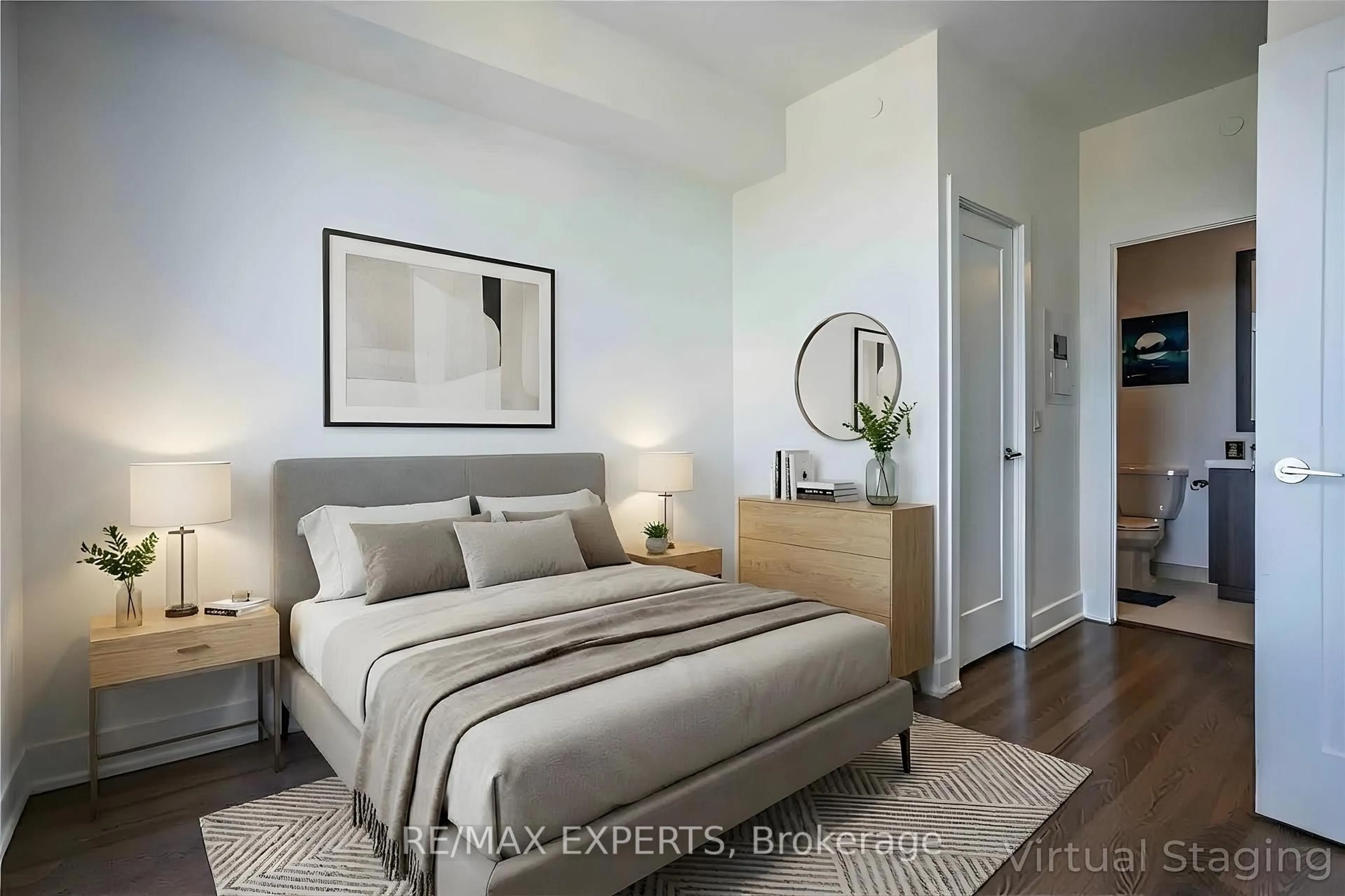 Bedroom with bed, unknown for 7 Mabelle Ave #4402, Toronto Ontario M9A 4X7