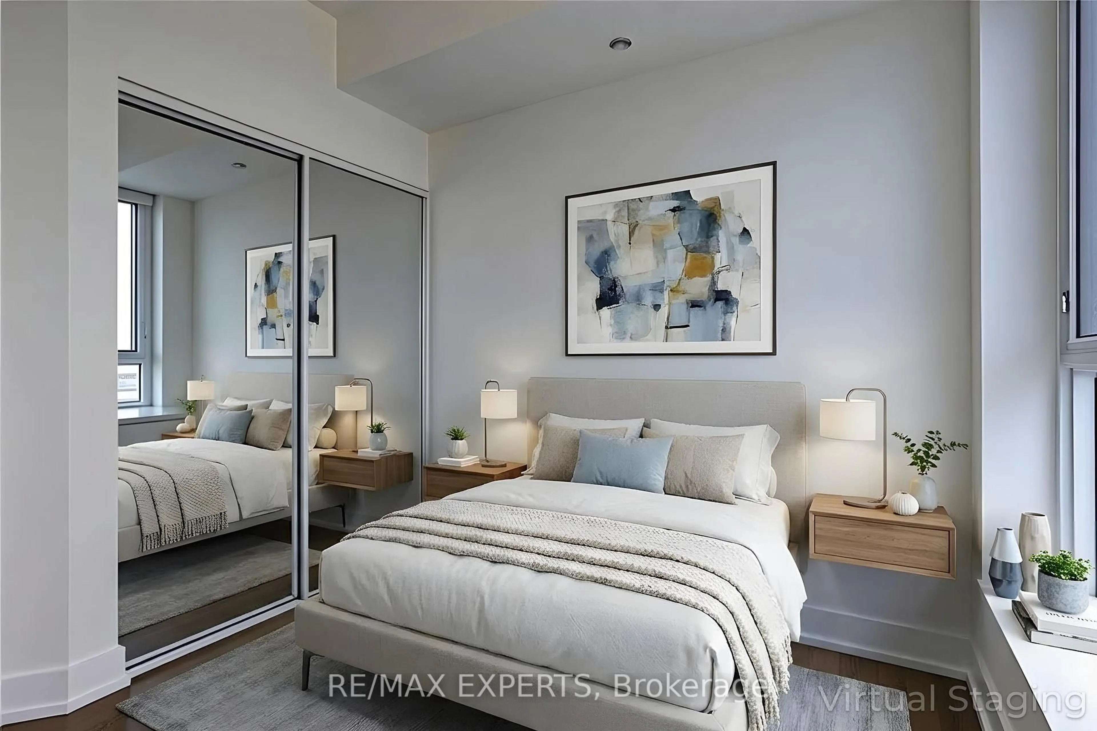 Bedroom with bed, unknown for 7 Mabelle Ave #4402, Toronto Ontario M9A 4X7