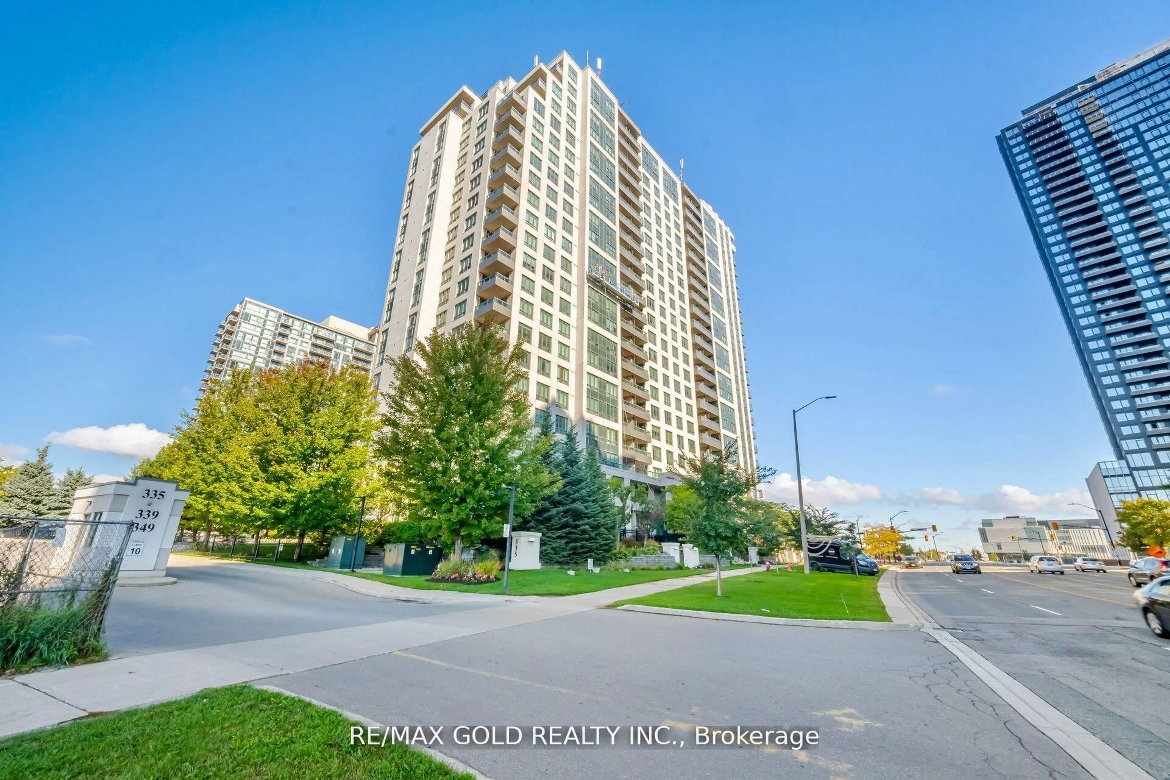 A pic from outside/outdoor area/front of a property/back of a property/a pic from drone, unknown for 335 Rathburn Rd #2508, Mississauga Ontario L5B 0C8
