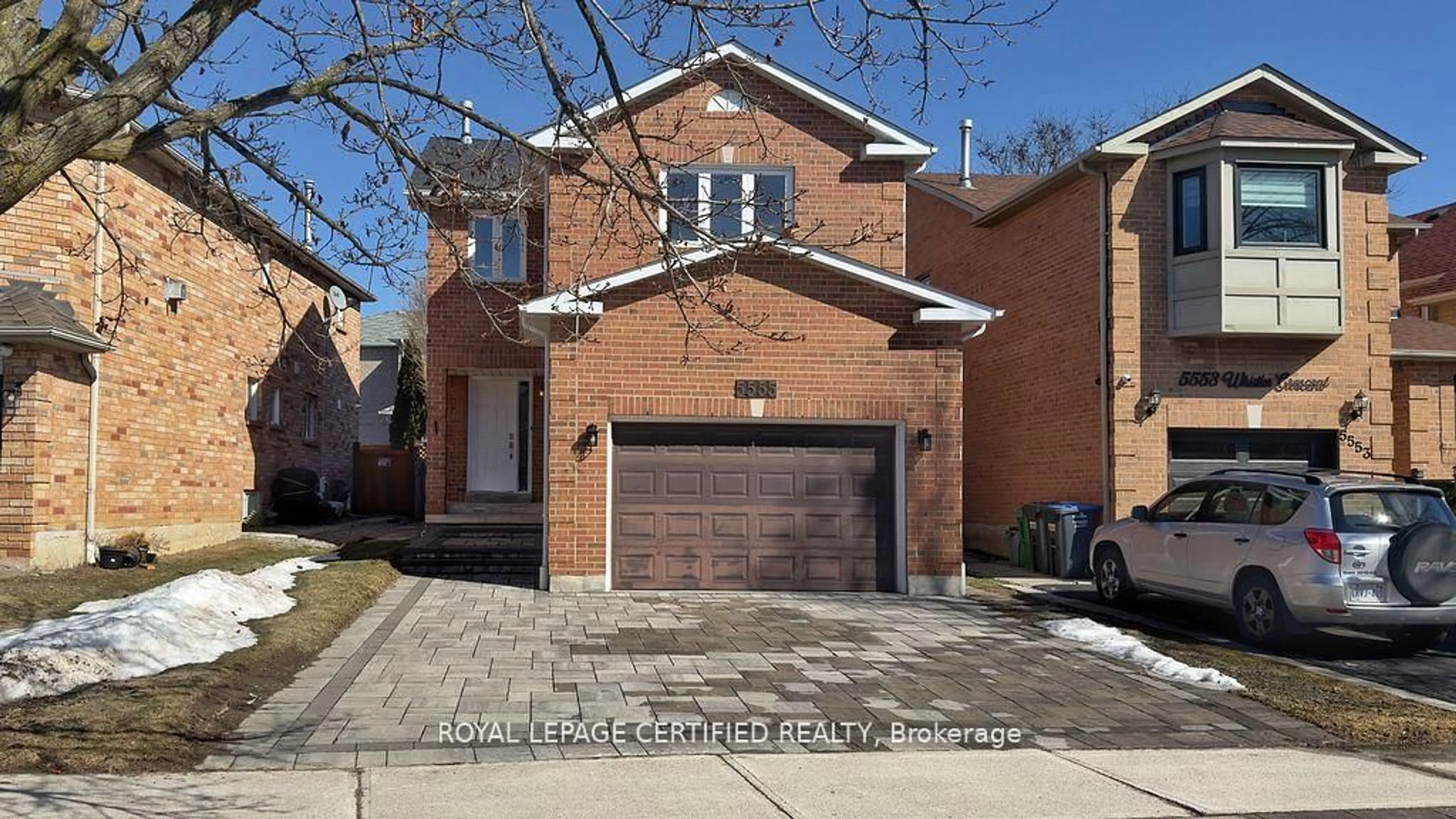 Home with brick exterior material, street for 5555 WHISTLER Cres, Mississauga Ontario L4Z 3R5