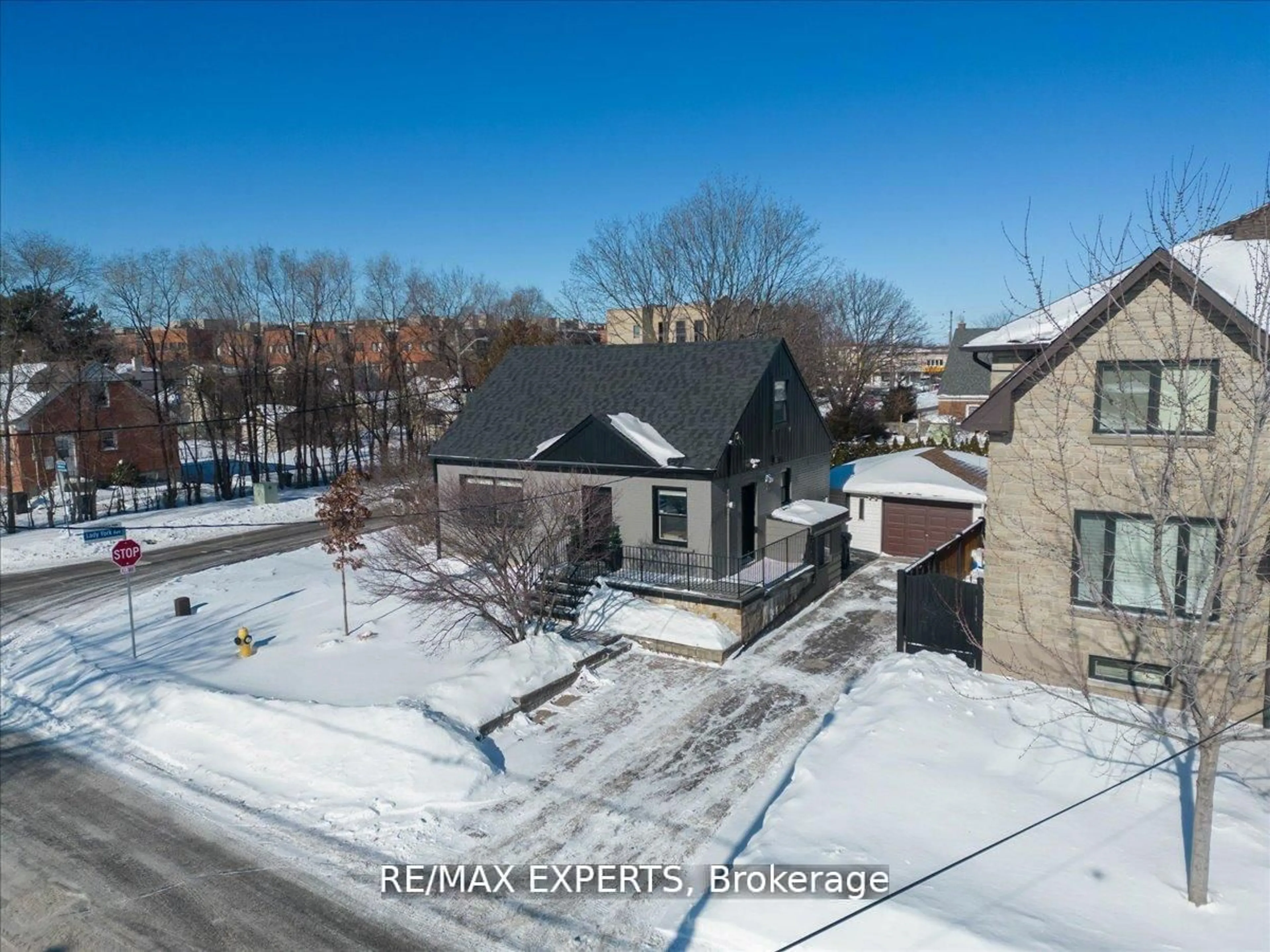 A pic from outside/outdoor area/front of a property/back of a property/a pic from drone, street for 60 Anthony Rd, Toronto Ontario M3K 1B3