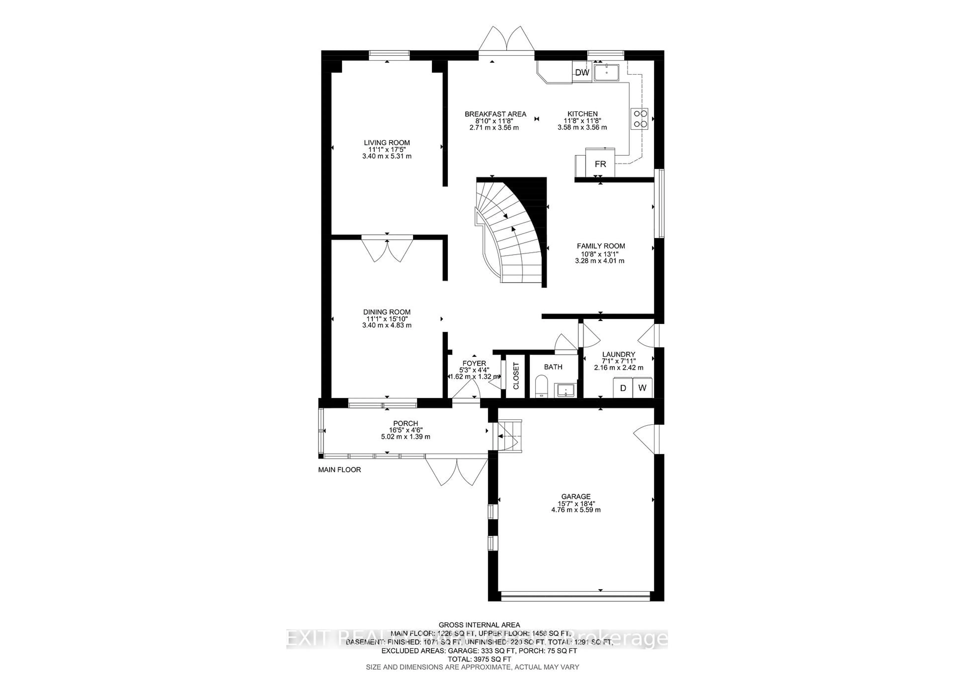 Floor plan for 6 Ruth Ave, Brampton Ontario L6Z 3X4