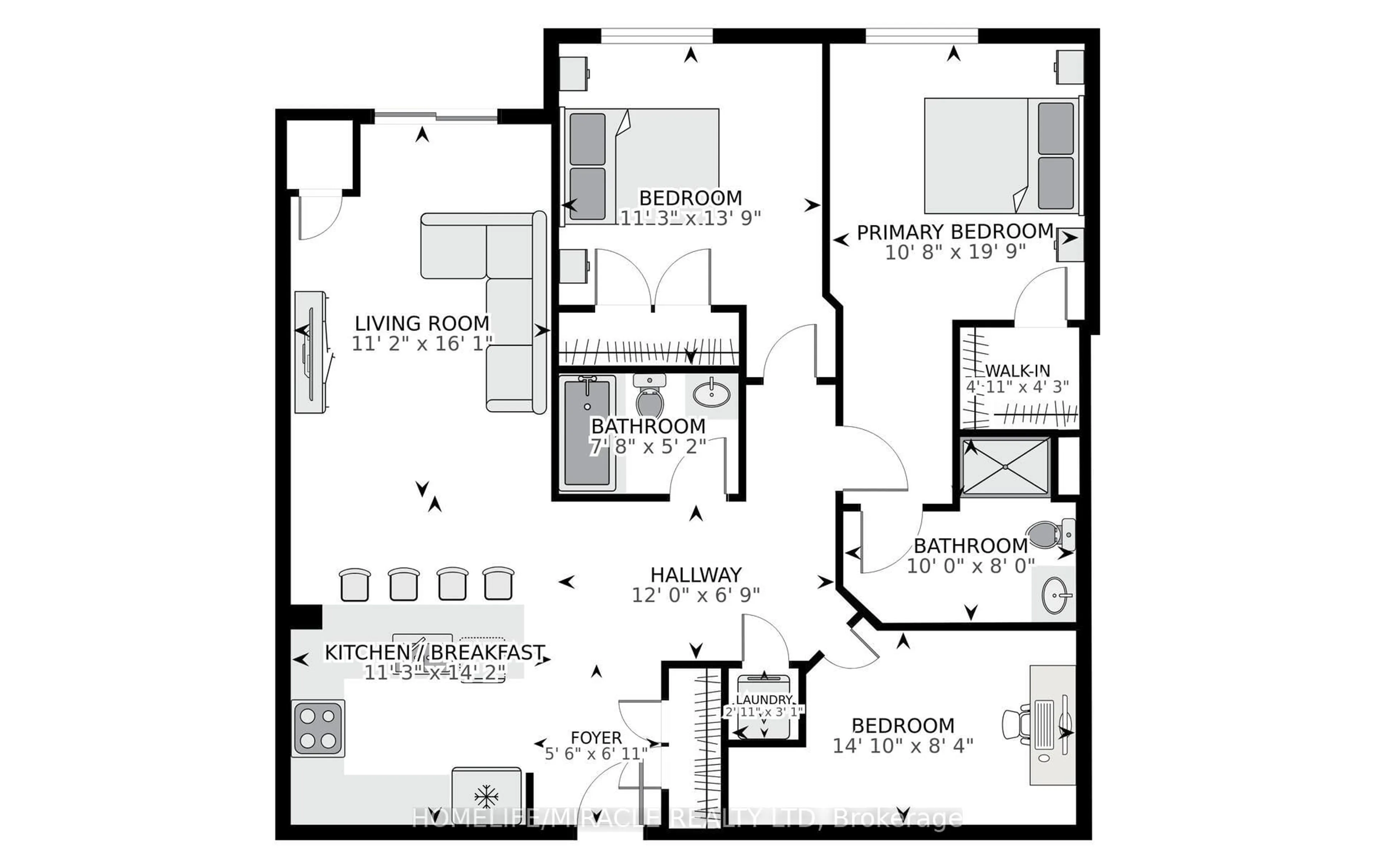 Floor plan for 610 Farmstead Dr #116, Milton Ontario L9T 7H6