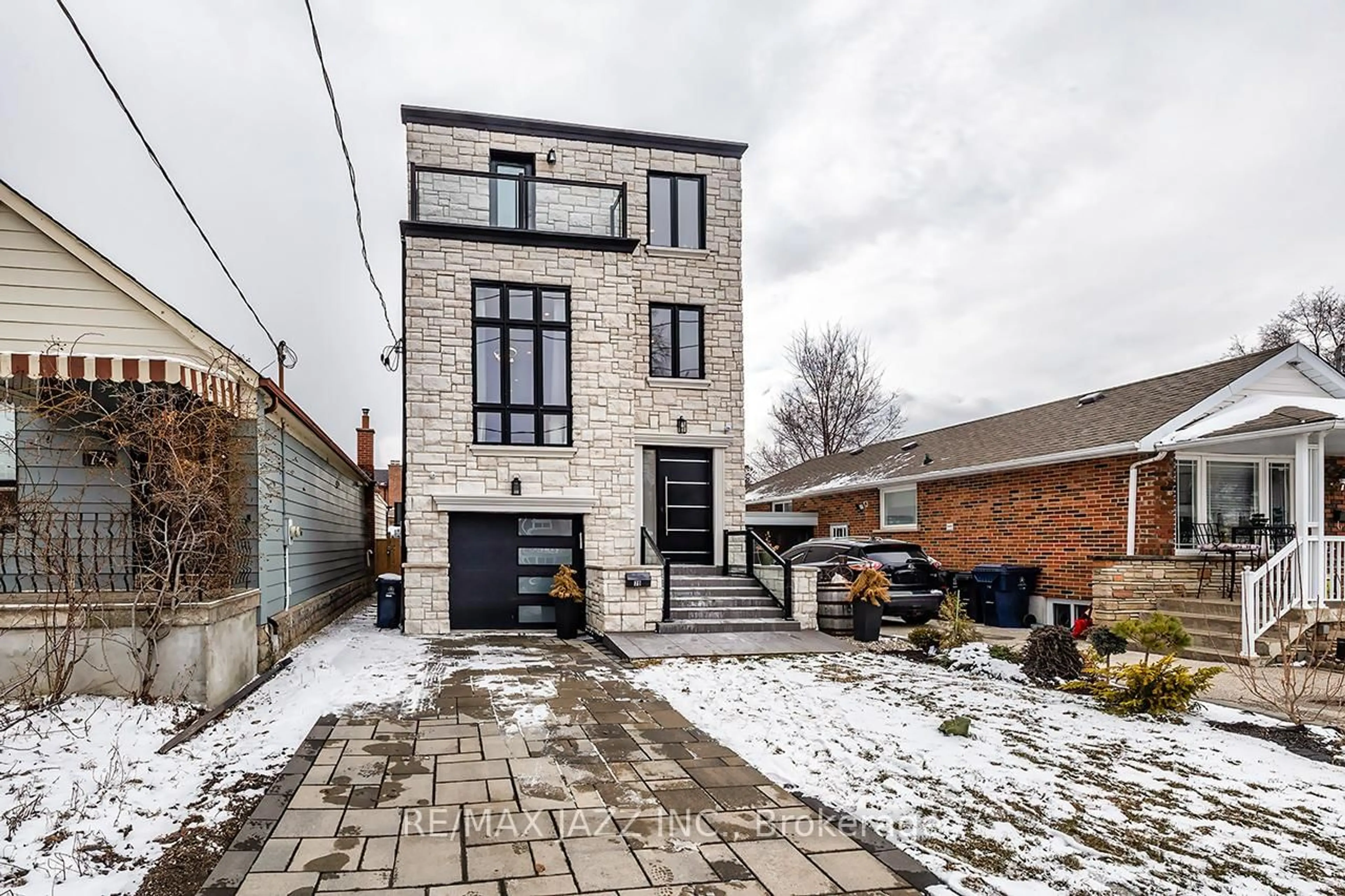 Home with brick exterior material, street for 76 Haverson Blvd, Toronto Ontario M6M 3J9