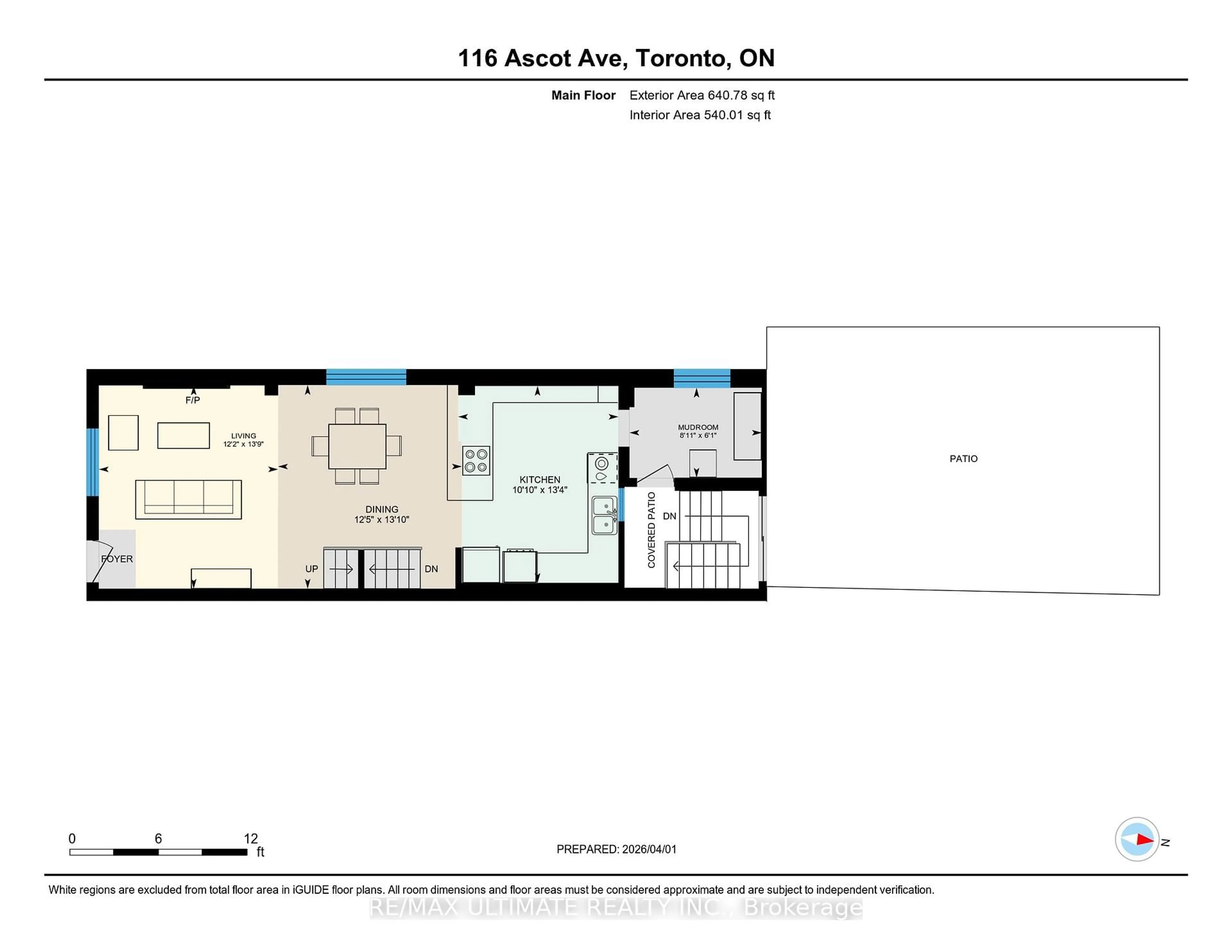 Floor plan for 116 Ascot Ave, Toronto Ontario M6E 1G2