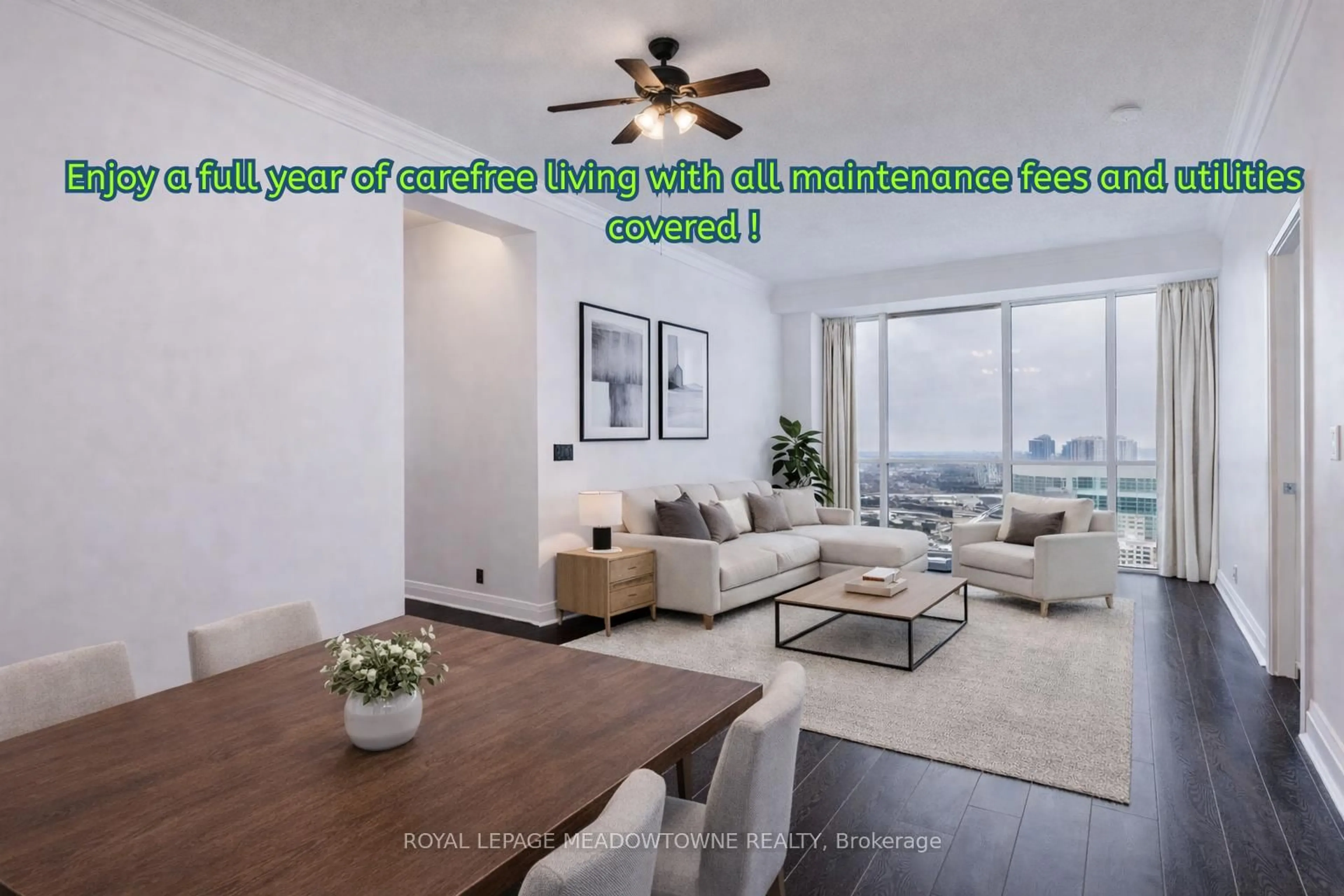 Living room with furniture, unknown for 70 Absolute Ave #2906, Mississauga Ontario L4Z 0A4