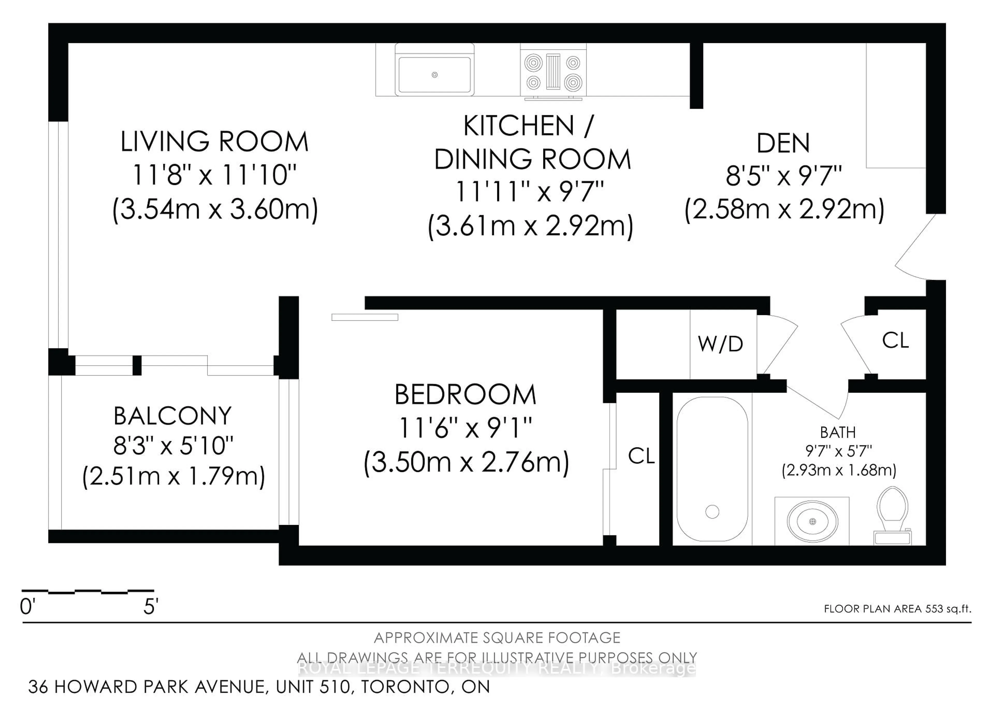 Floor plan for 36 Howard Park Ave #510, Toronto Ontario M6R 0A5