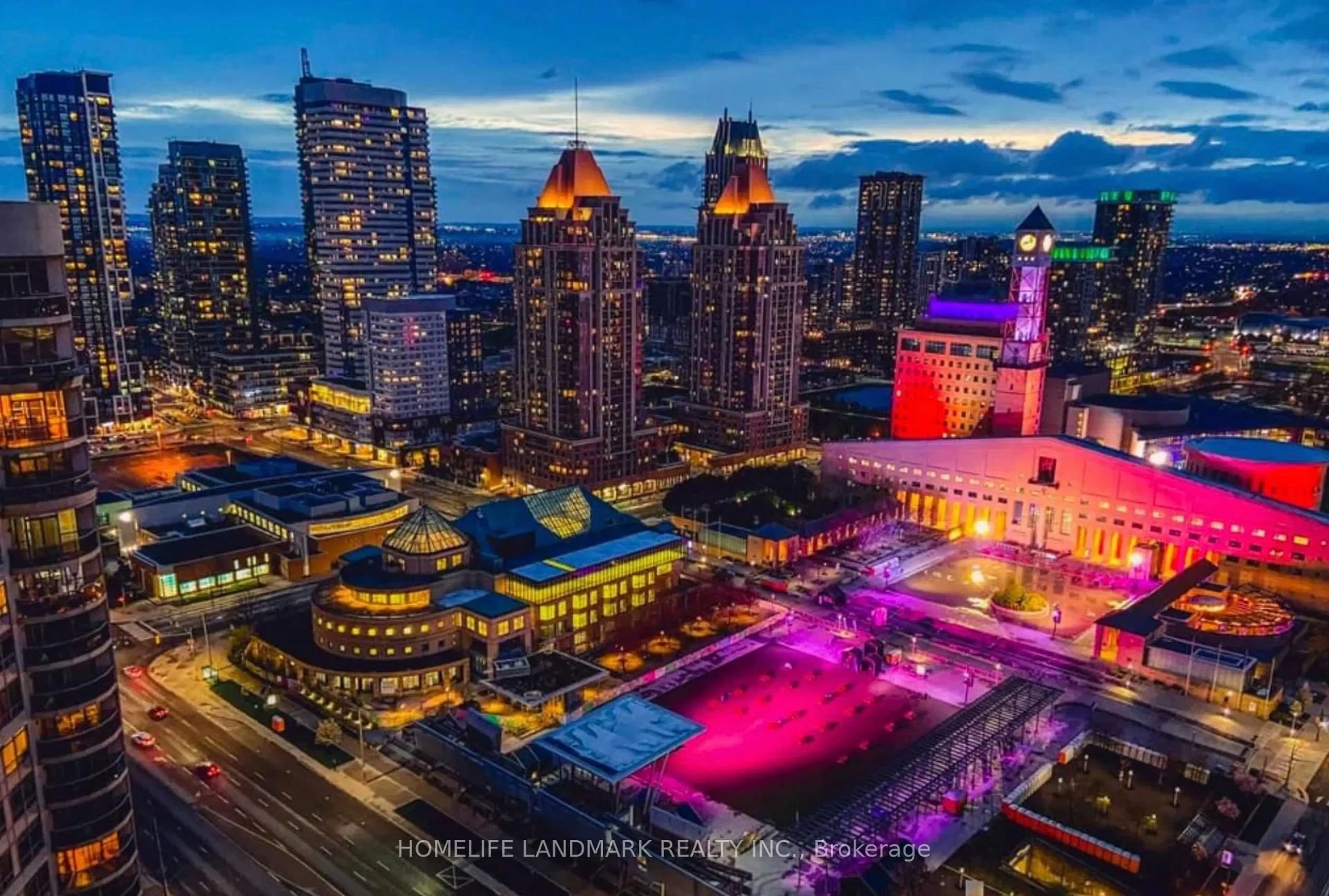 A pic from outside/outdoor area/front of a property/back of a property/a pic from drone, city buildings view from balcony for 3939 Duke Of York Blvd #1802, Mississauga Ontario L5B 4N2