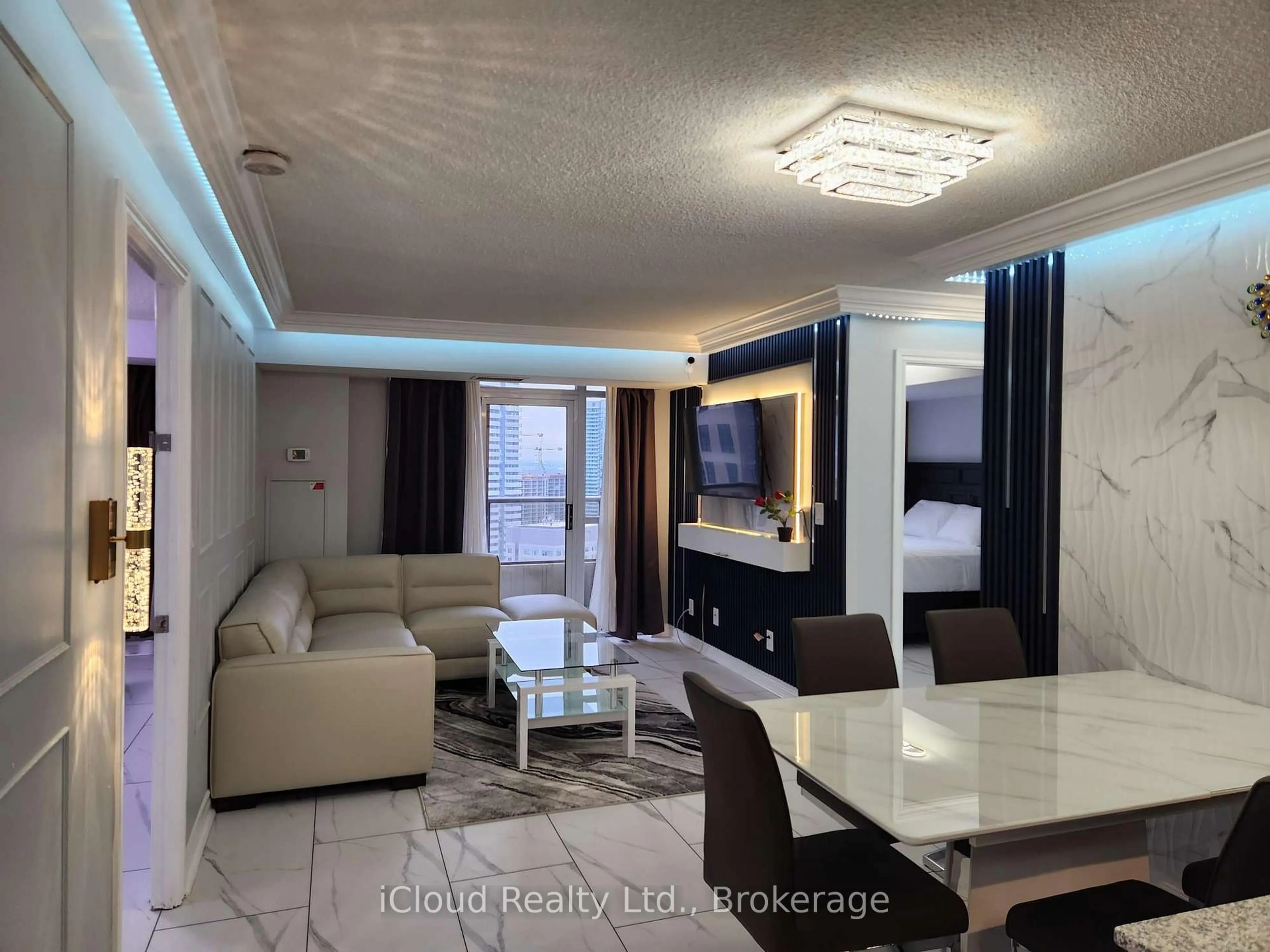 Living room with furniture, unknown for 310 Burnhamthorpe Rd #3114, Mississauga Ontario L5B 4P9