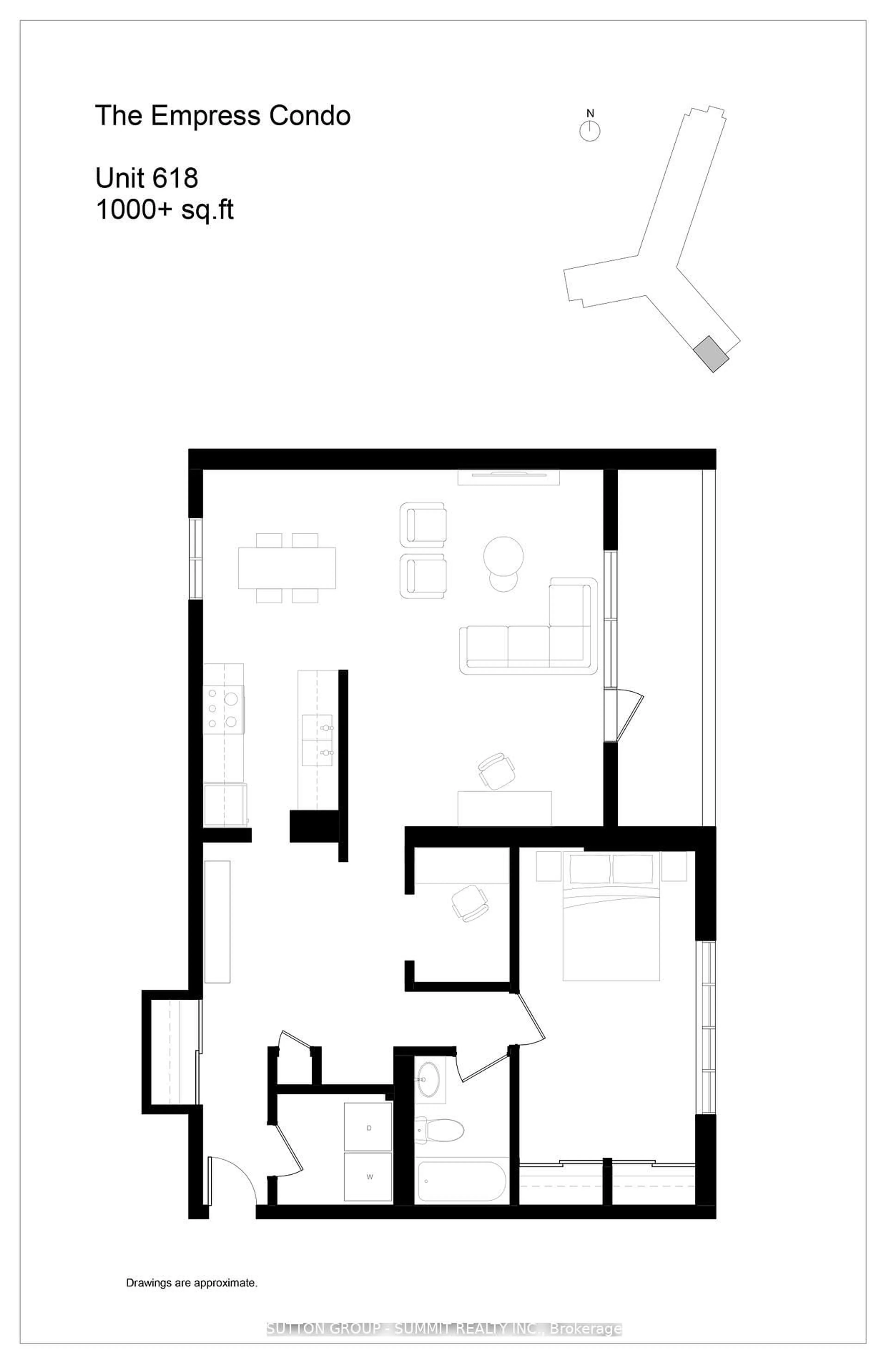 Floor plan for 700 DYNES Rd #618, Burlington Ontario L7H 3M2