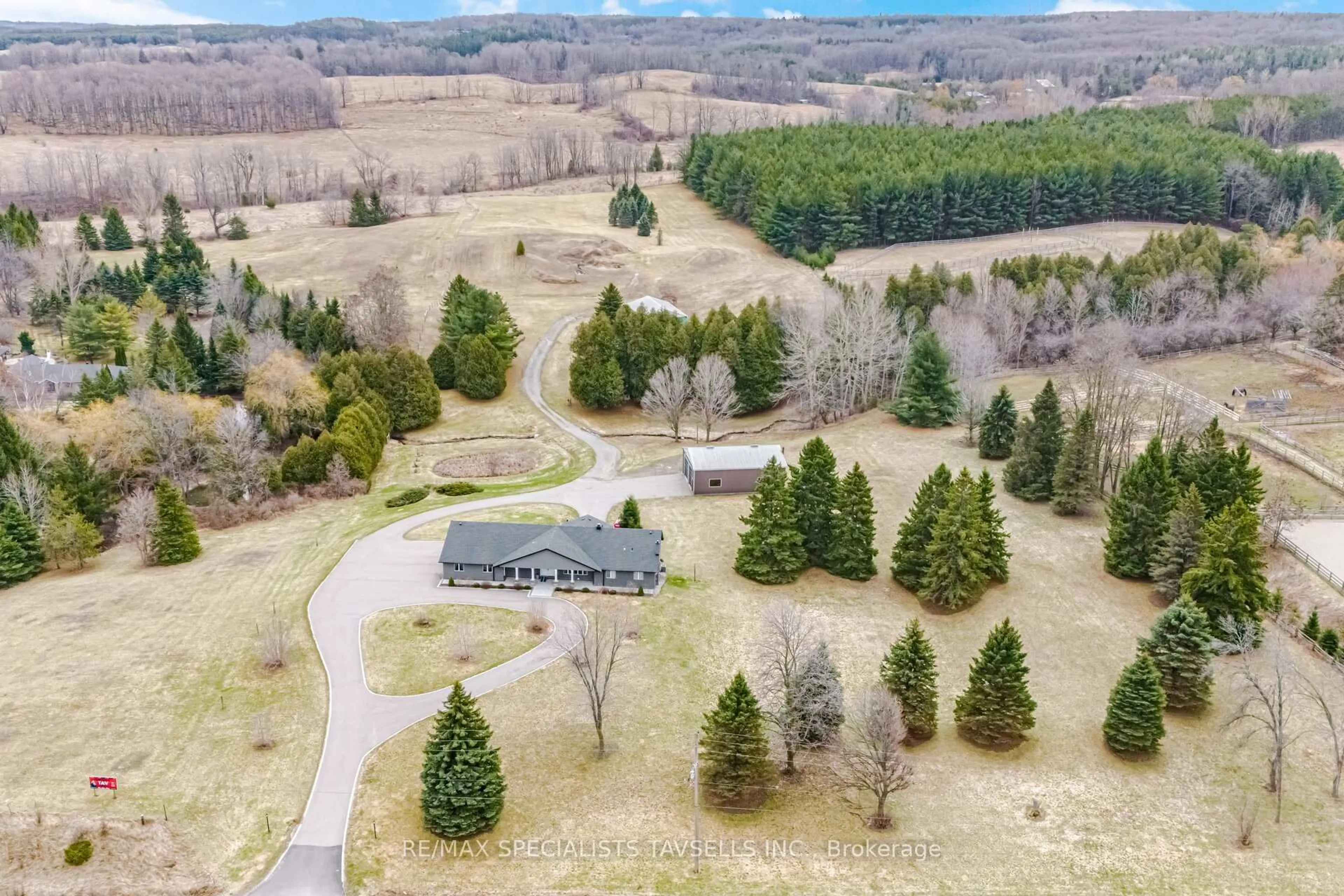 A pic from outside/outdoor area/front of a property/back of a property/a pic from drone, forest/trees view for 6785 Highway 9 Rd, Caledon Ontario L7K 0H3