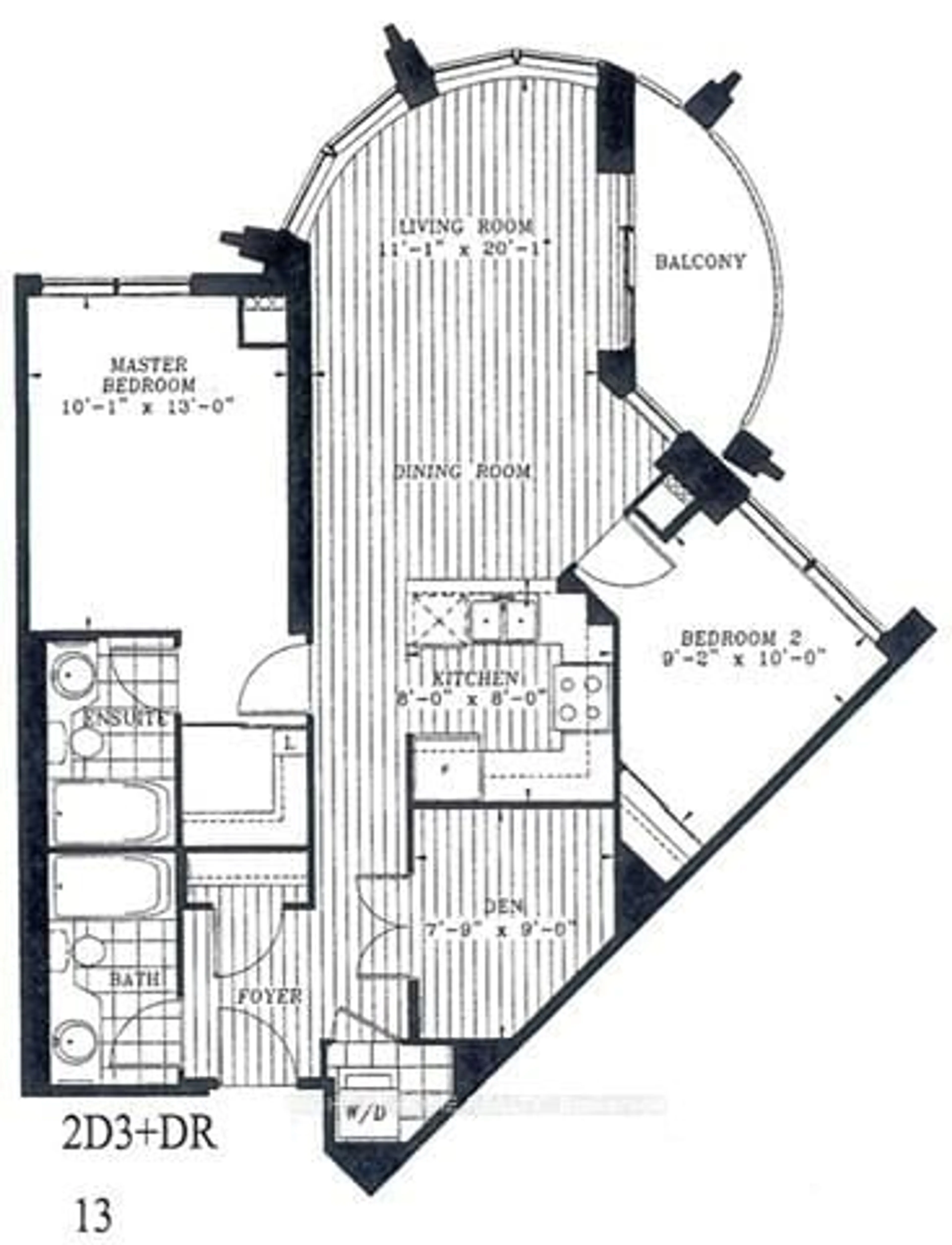 Floor plan for 310 Burnhamthorpe Rd #1713, Mississauga Ontario L5B 4P9