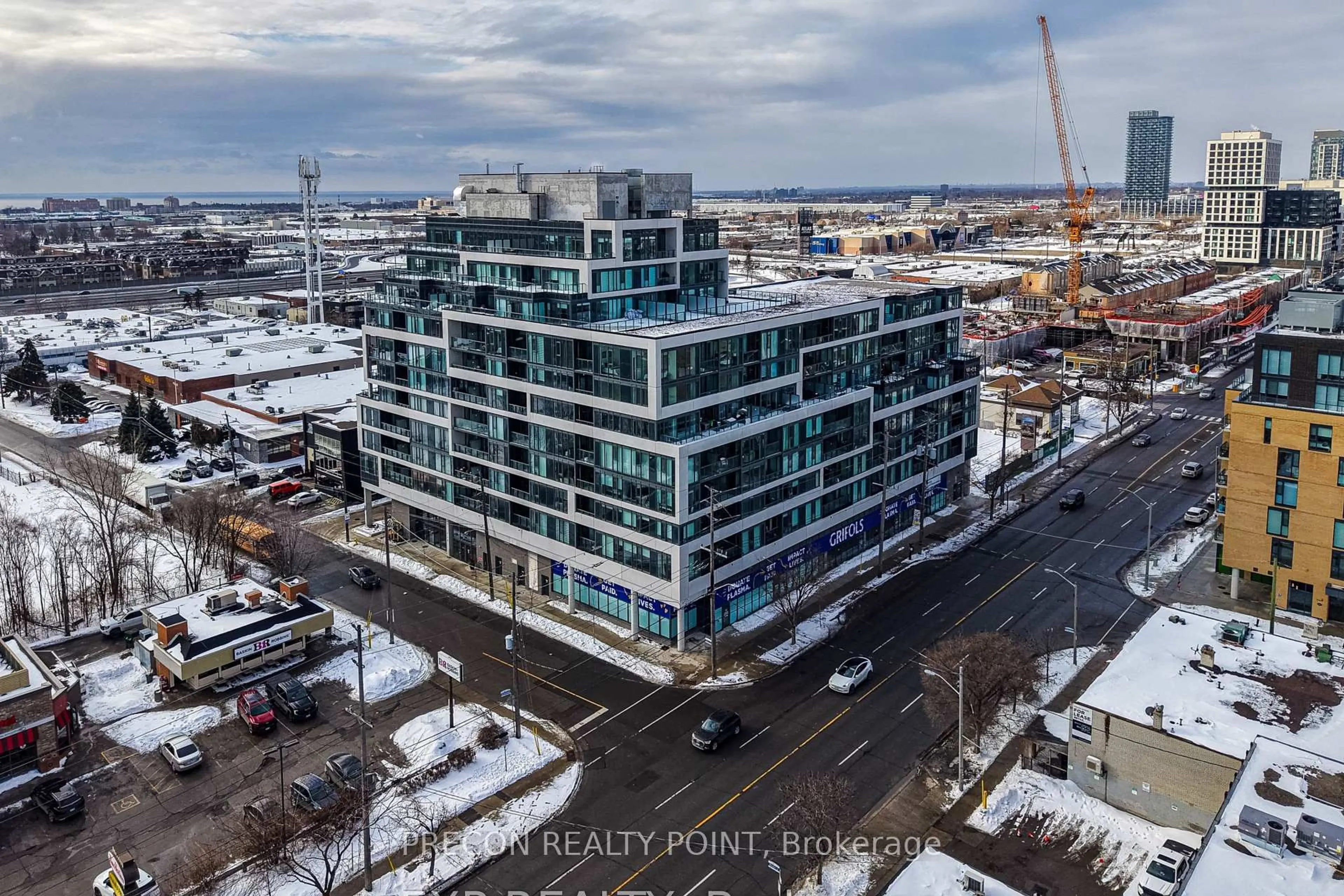 A pic from outside/outdoor area/front of a property/back of a property/a pic from drone, building for 859 The Queensway #212, Toronto Ontario M8Z 1N8