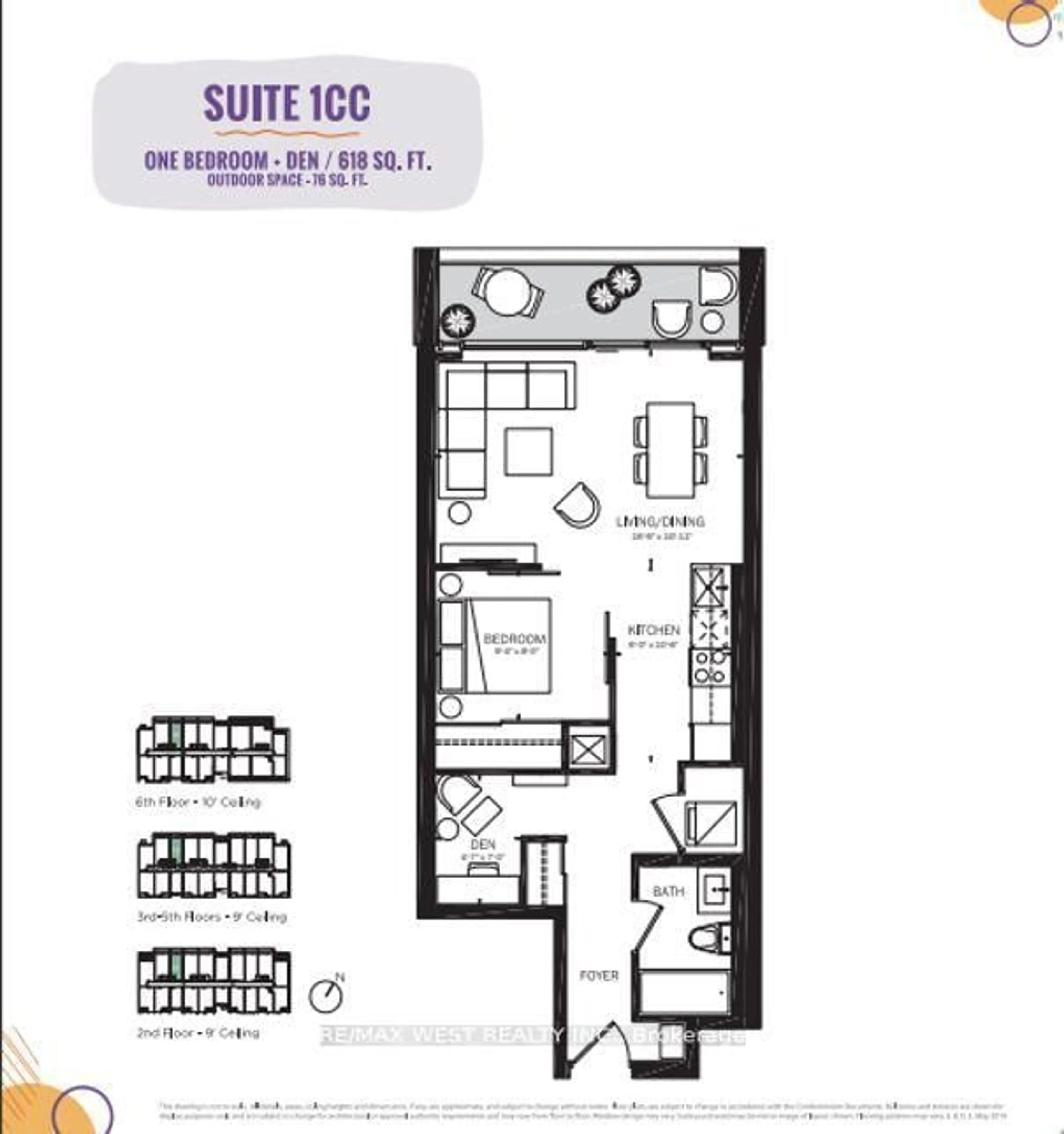 Floor plan for 1808 St. Clair Ave #617, Toronto Ontario M6N 0C1