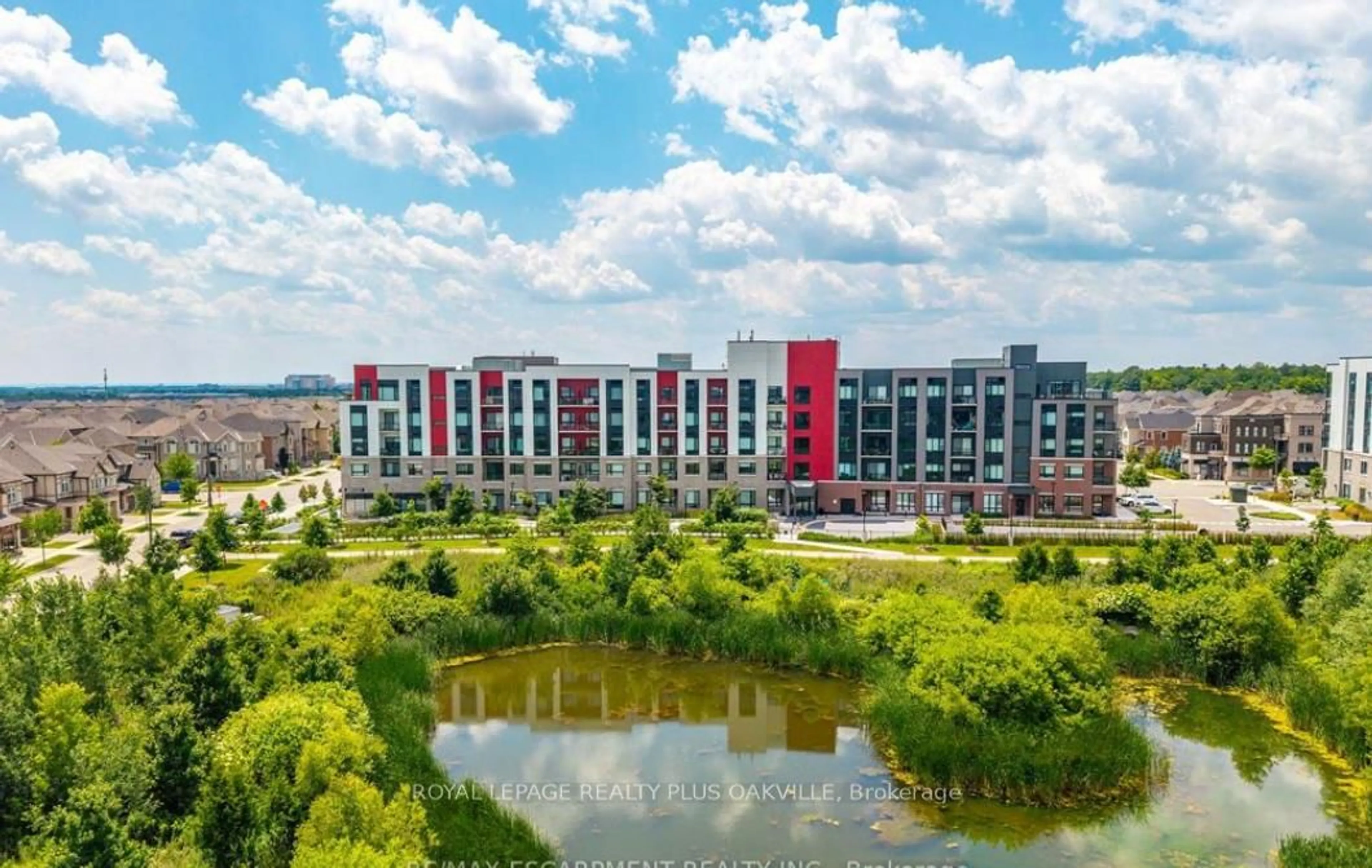 A pic from outside/outdoor area/front of a property/back of a property/a pic from drone, water/lake/river/ocean view for 3285 Carding Mill Tr #407, Oakville Ontario L6M 1S1