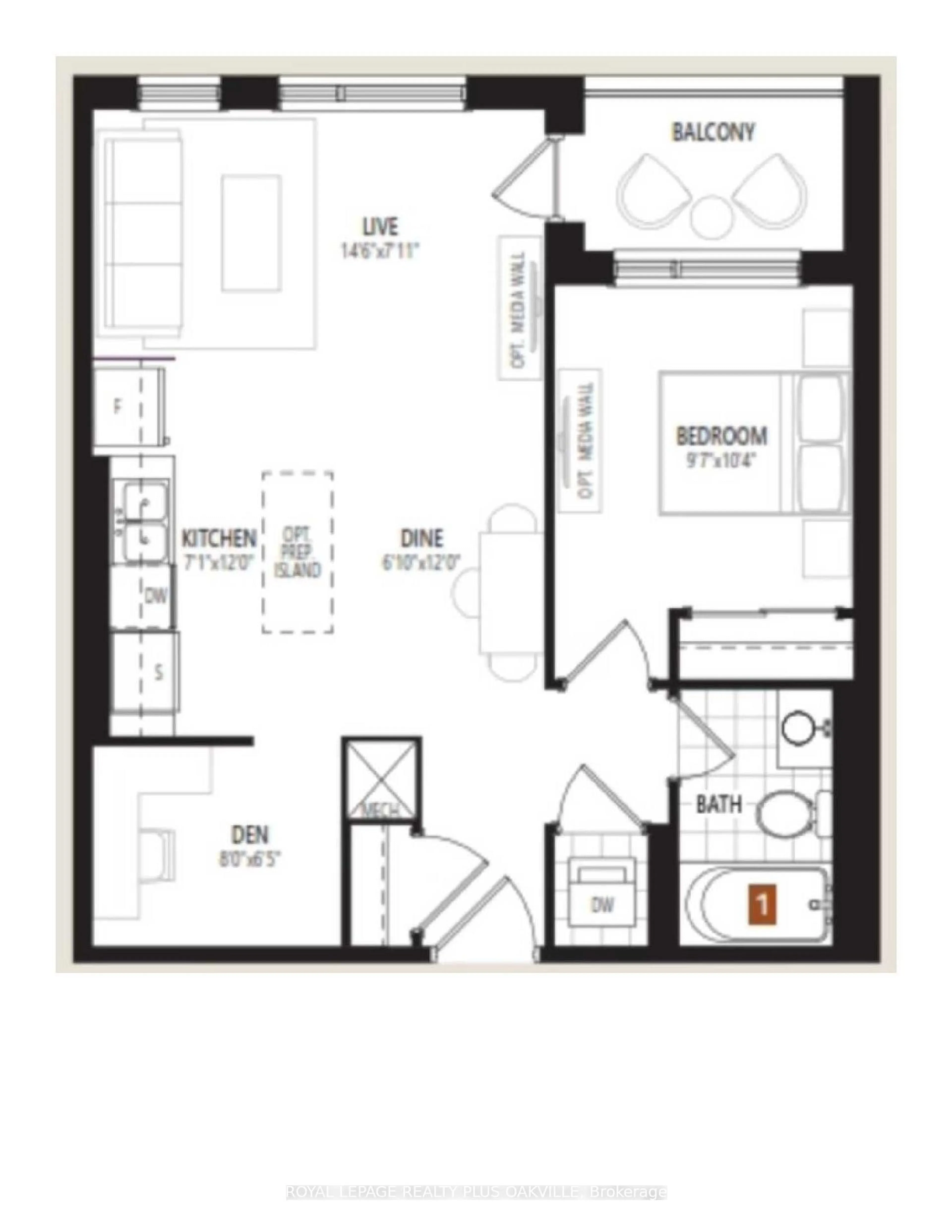 Floor plan for 3285 Carding Mill Tr #407, Oakville Ontario L6M 1S1