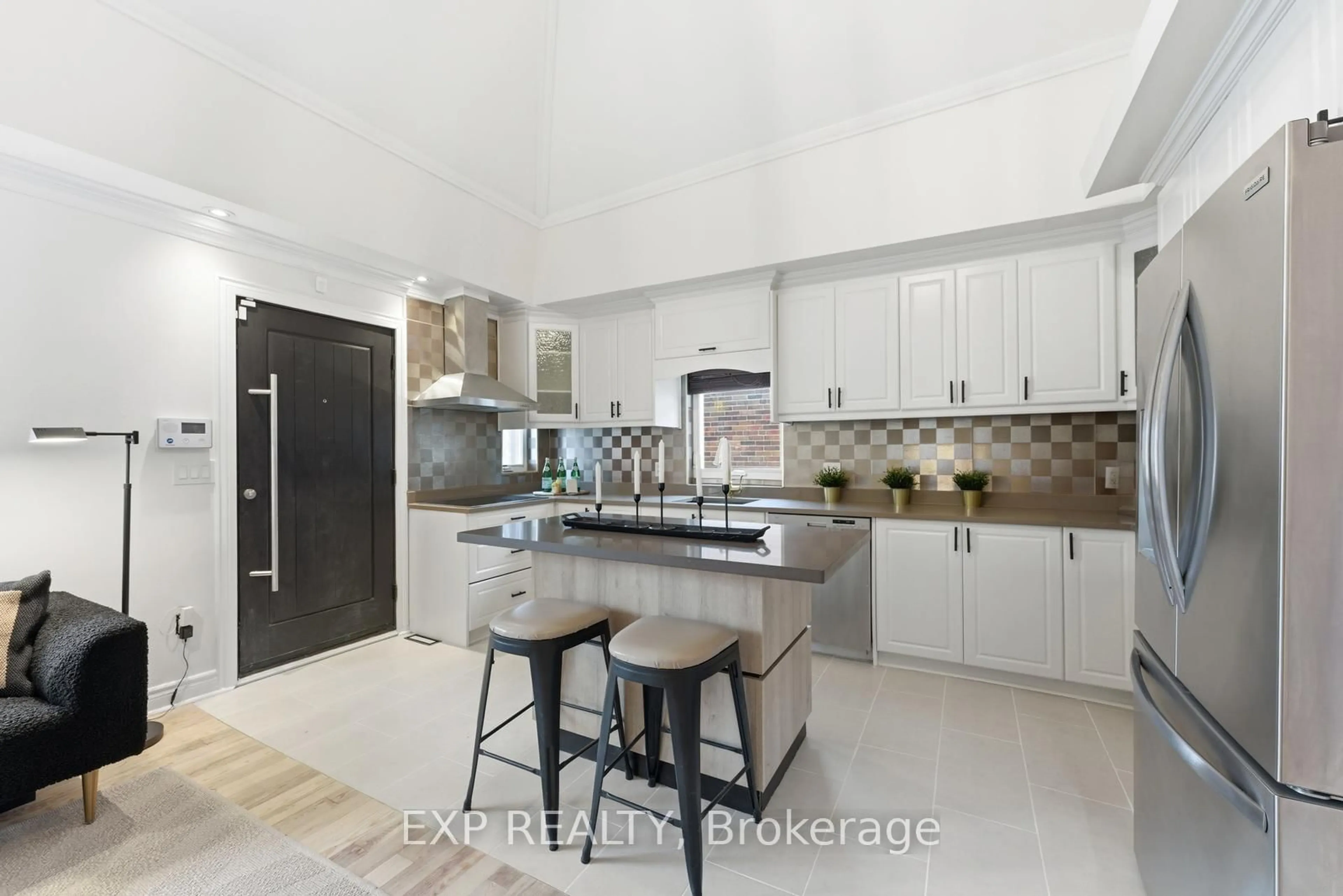 Contemporary kitchen, ceramic/tile floor for 32 Victoria Blvd, Toronto Ontario M6M 2C1