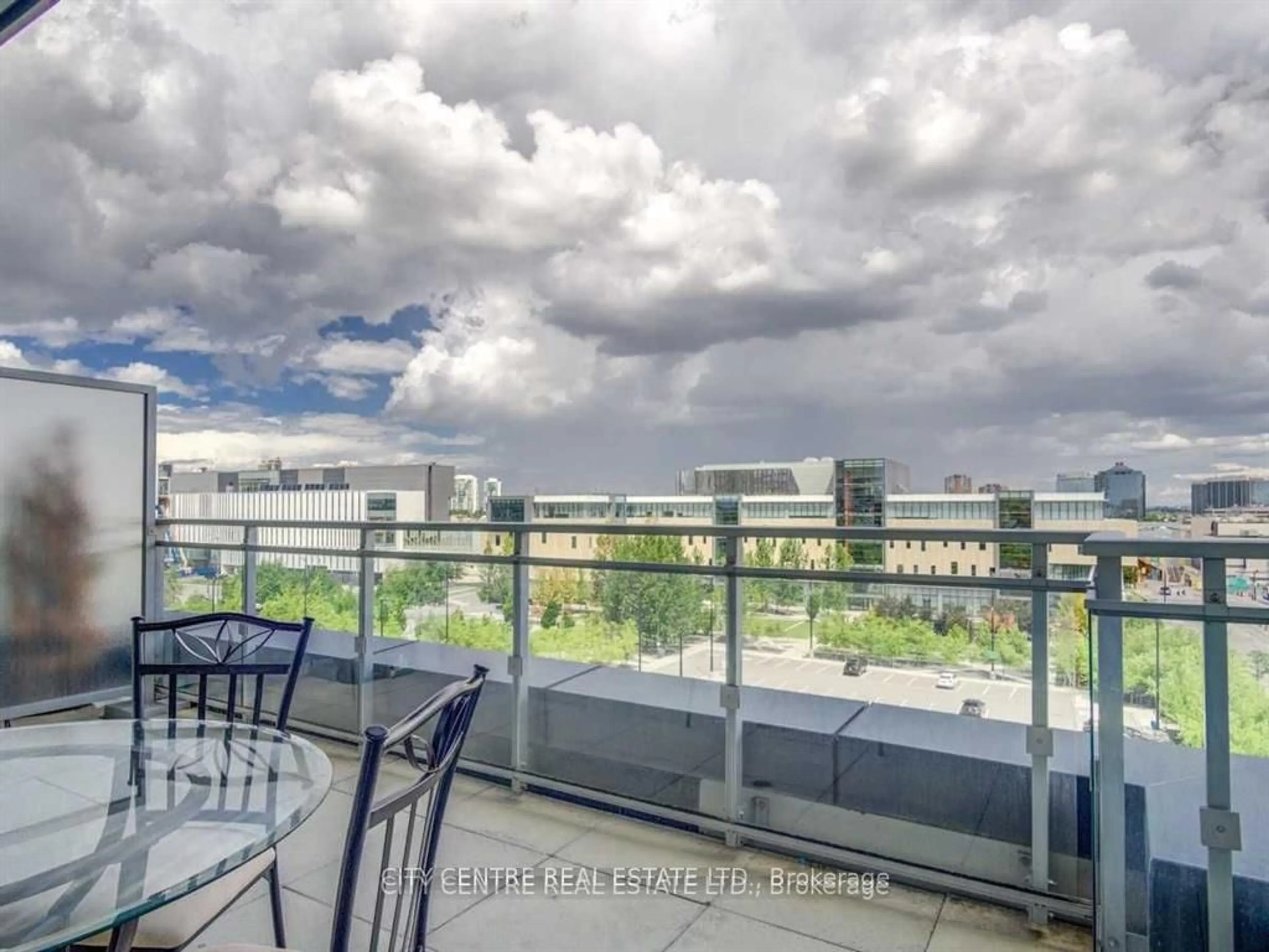 Balcony in the apartment, city buildings view from balcony for 365 Prince Of Wales Dr #601, Mississauga Ontario L5B 0G6