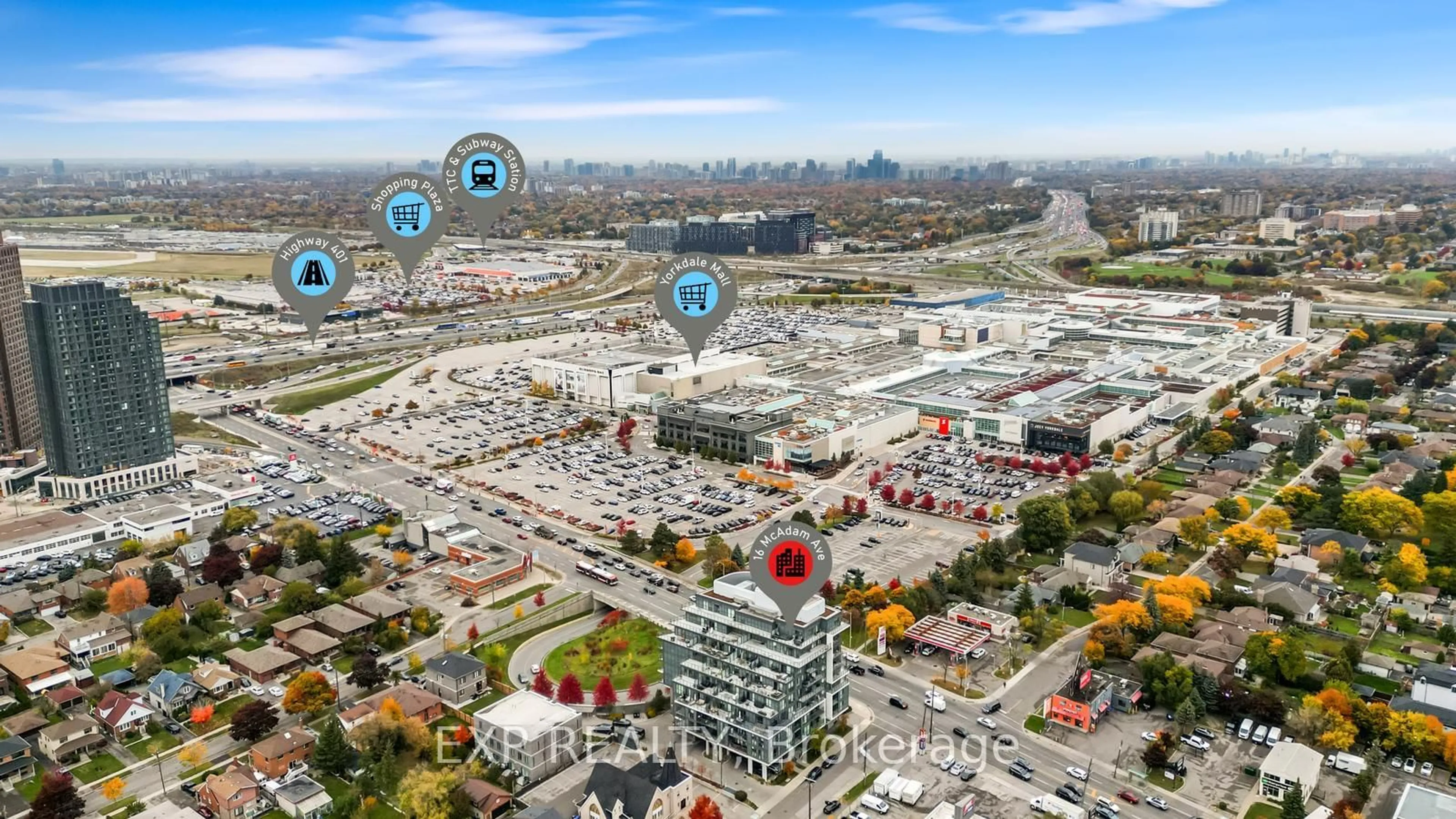 Picture of a map for 16 Mcadam Ave #705, Toronto Ontario M6A 1S5