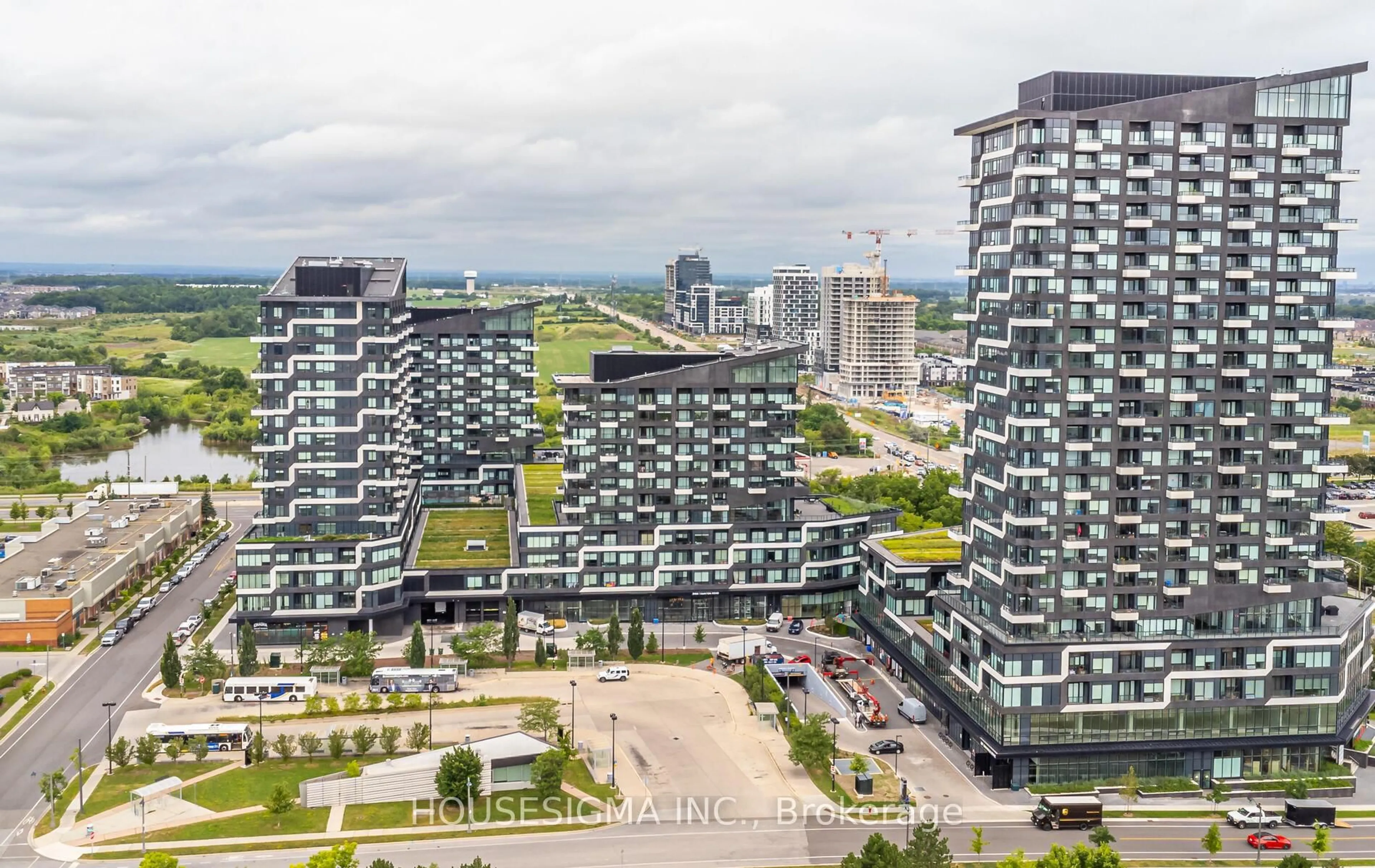A pic from outside/outdoor area/front of a property/back of a property/a pic from drone, city buildings view from balcony for 2485 Taunton Rd #349, Oakville Ontario L6H 3R8