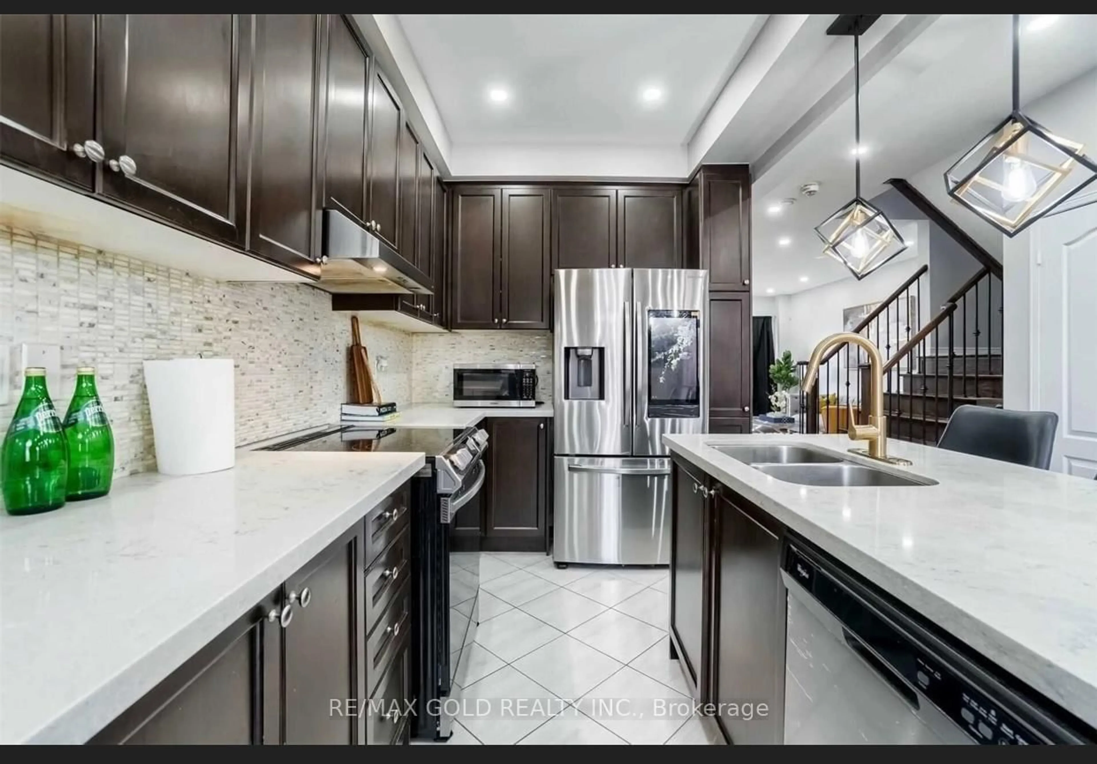 Contemporary kitchen, ceramic/tile floor for 66 Zelda Rd, Brampton Ontario L6R 0B6