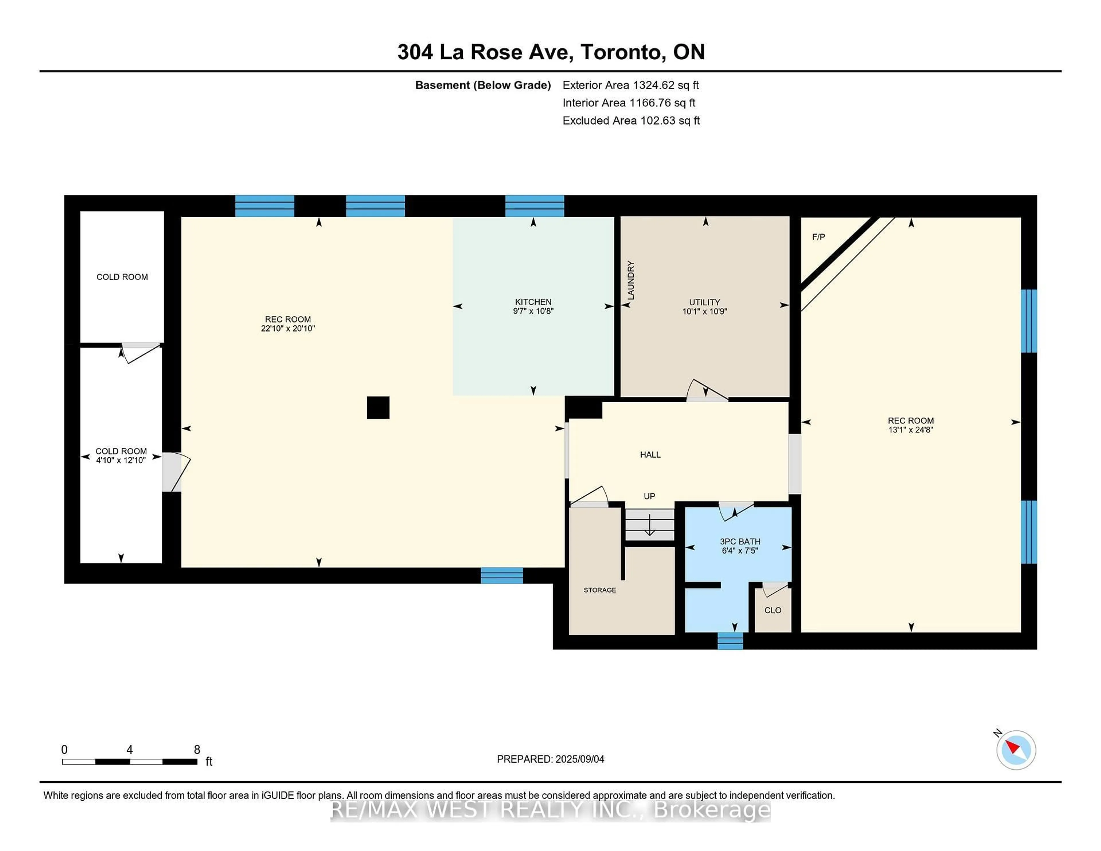 Floor plan for 304 La Rose Ave, Toronto Ontario M9P 1B9