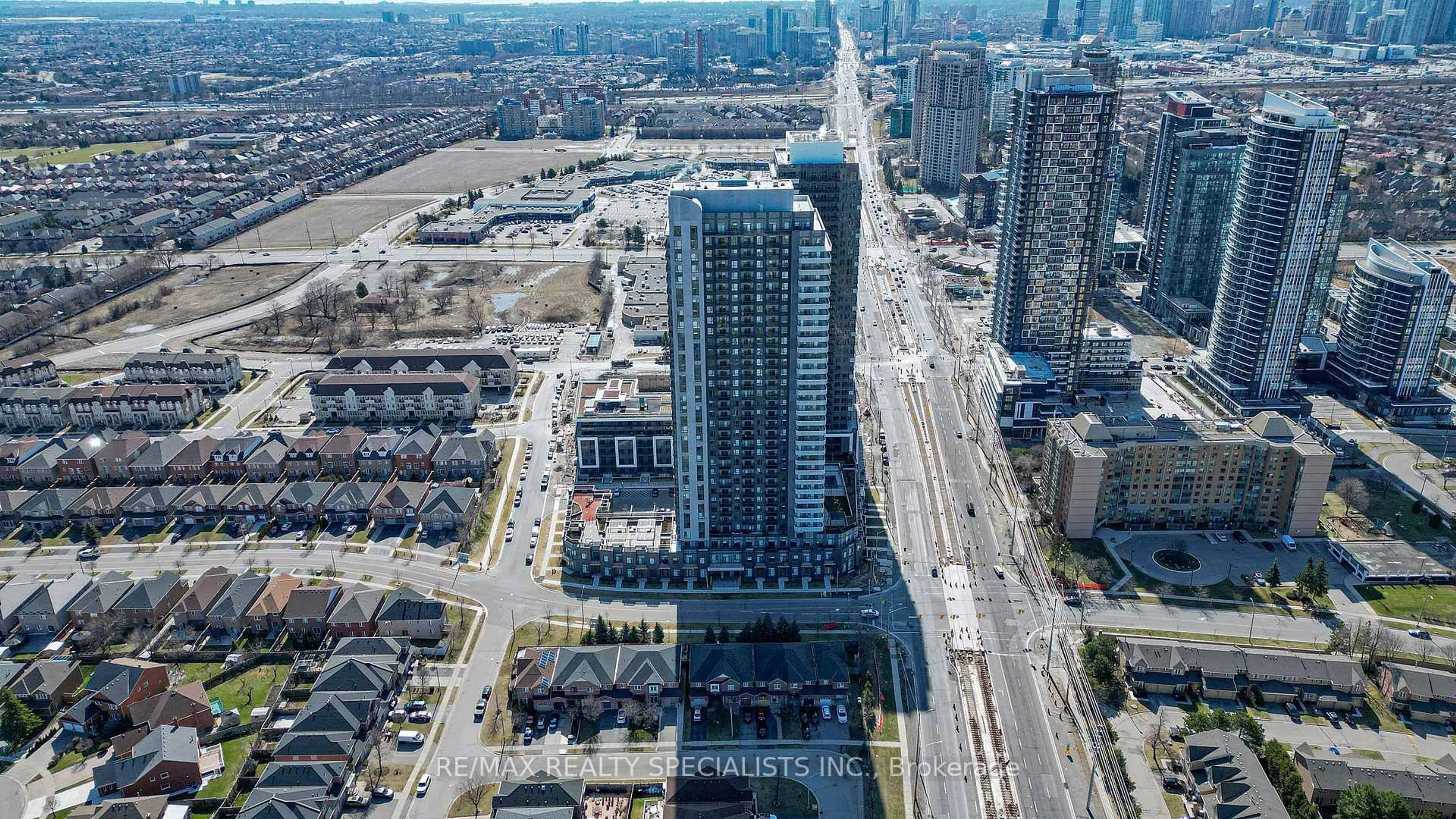 A pic from outside/outdoor area/front of a property/back of a property/a pic from drone, city buildings view from balcony for 8 Nahani Way #321, Mississauga Ontario L4Z 0C6