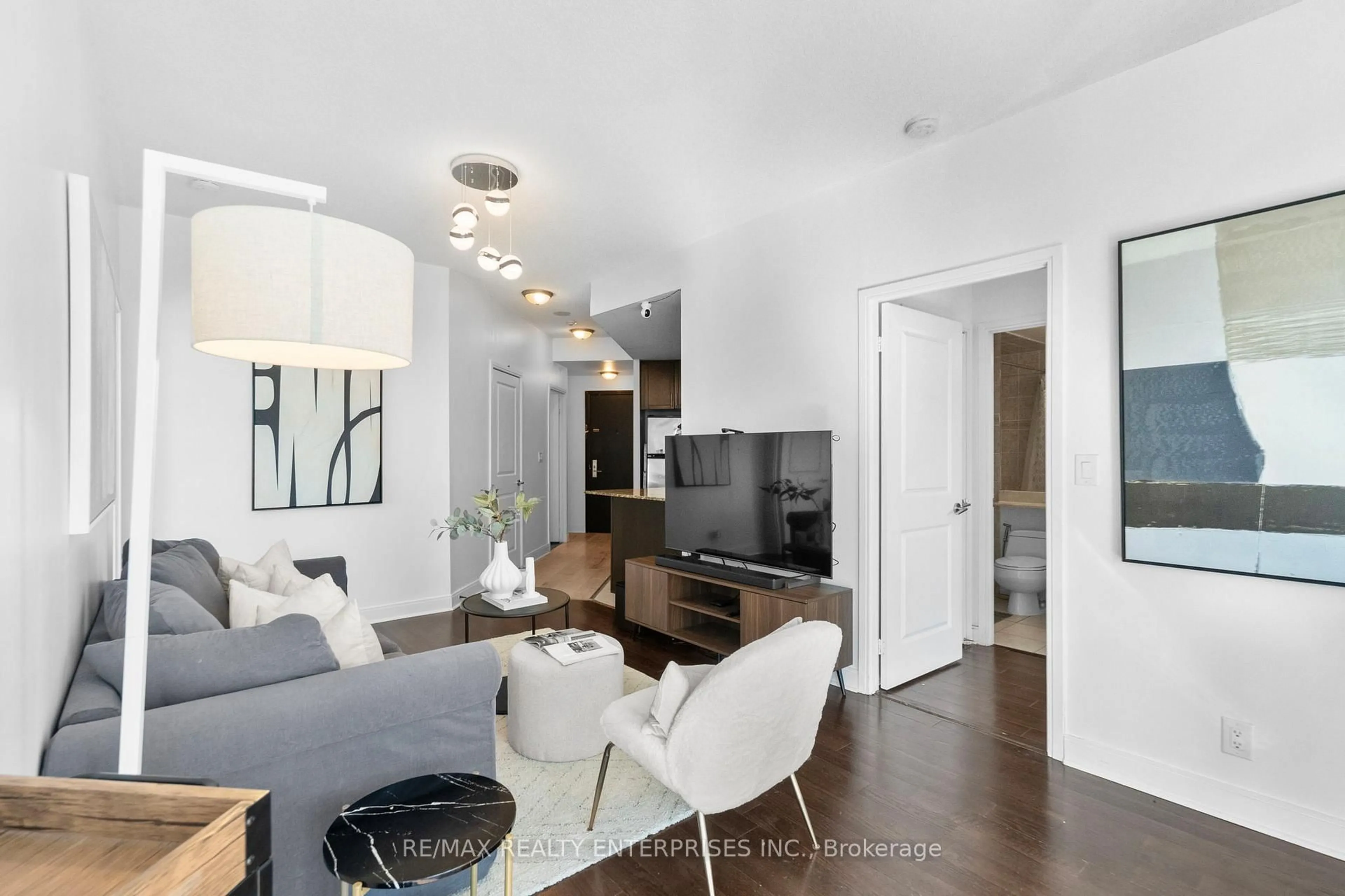 Living room with furniture, unknown for 80 Absolute Ave #2306, Mississauga Ontario L4Z 0A2