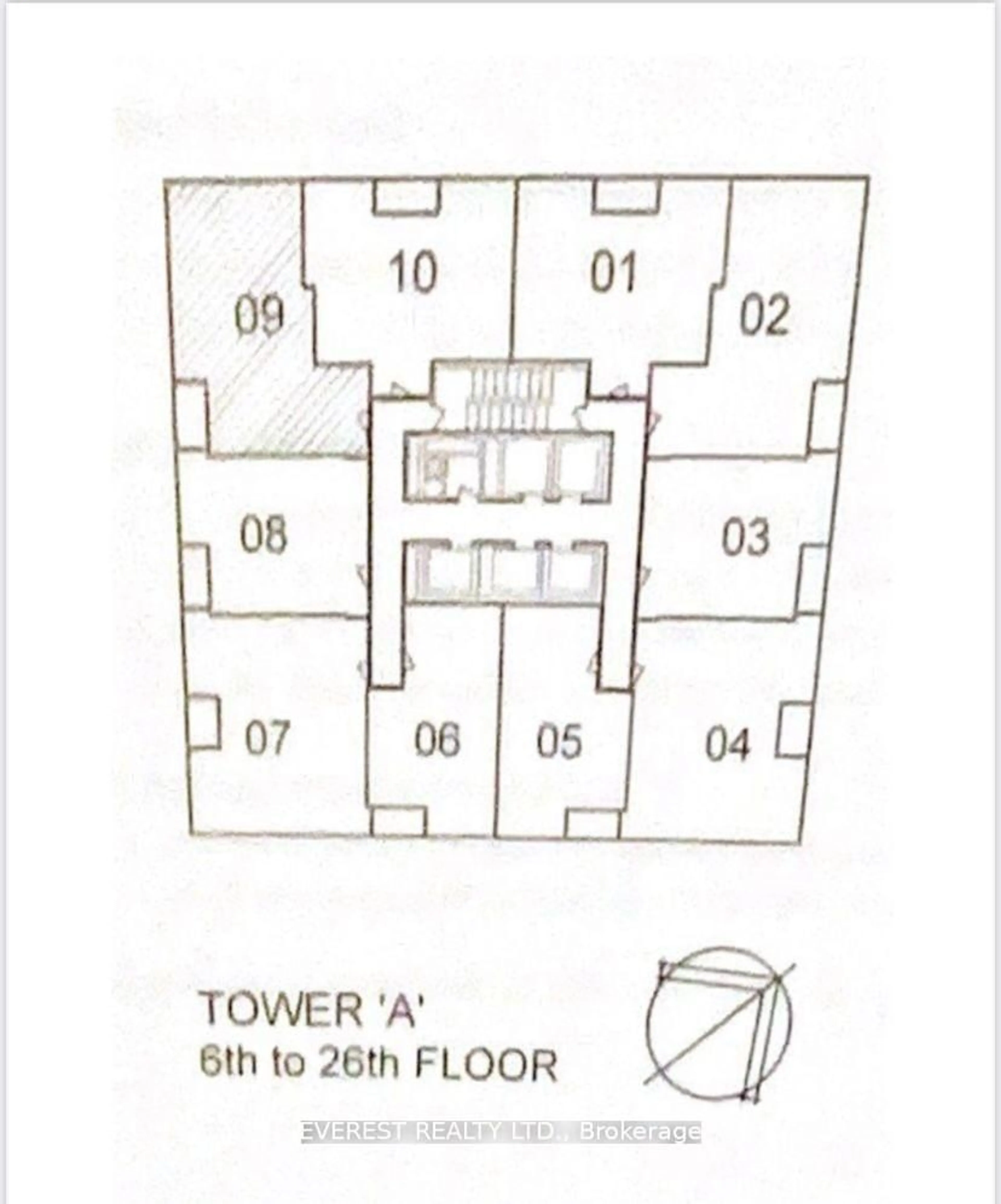 Floor plan for 36 Elm Dr #2409, Mississauga Ontario L5B 0N3