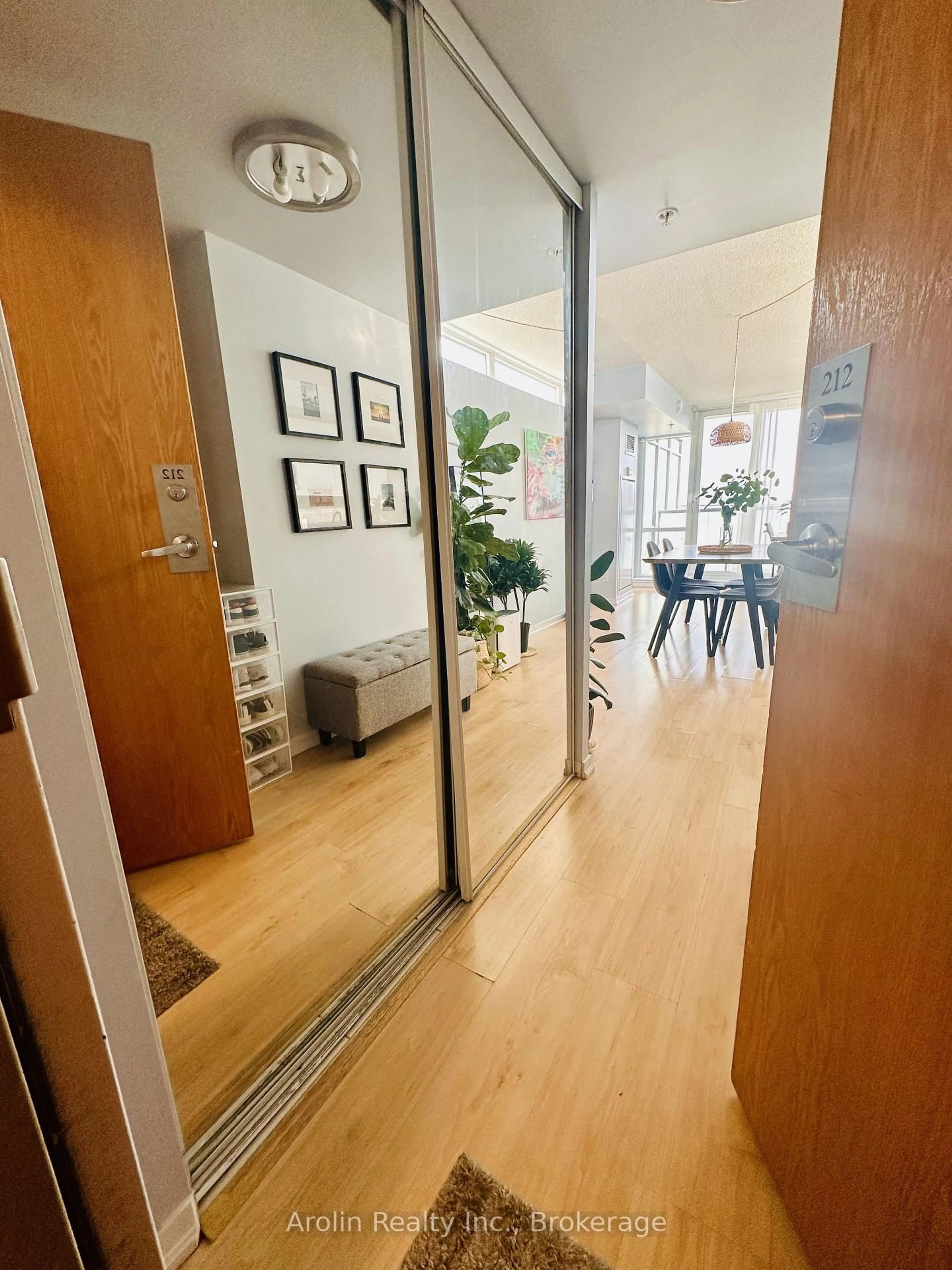 Indoor foyer for 20 Joe Shuster Way #212, Toronto Ontario M6K 0A3