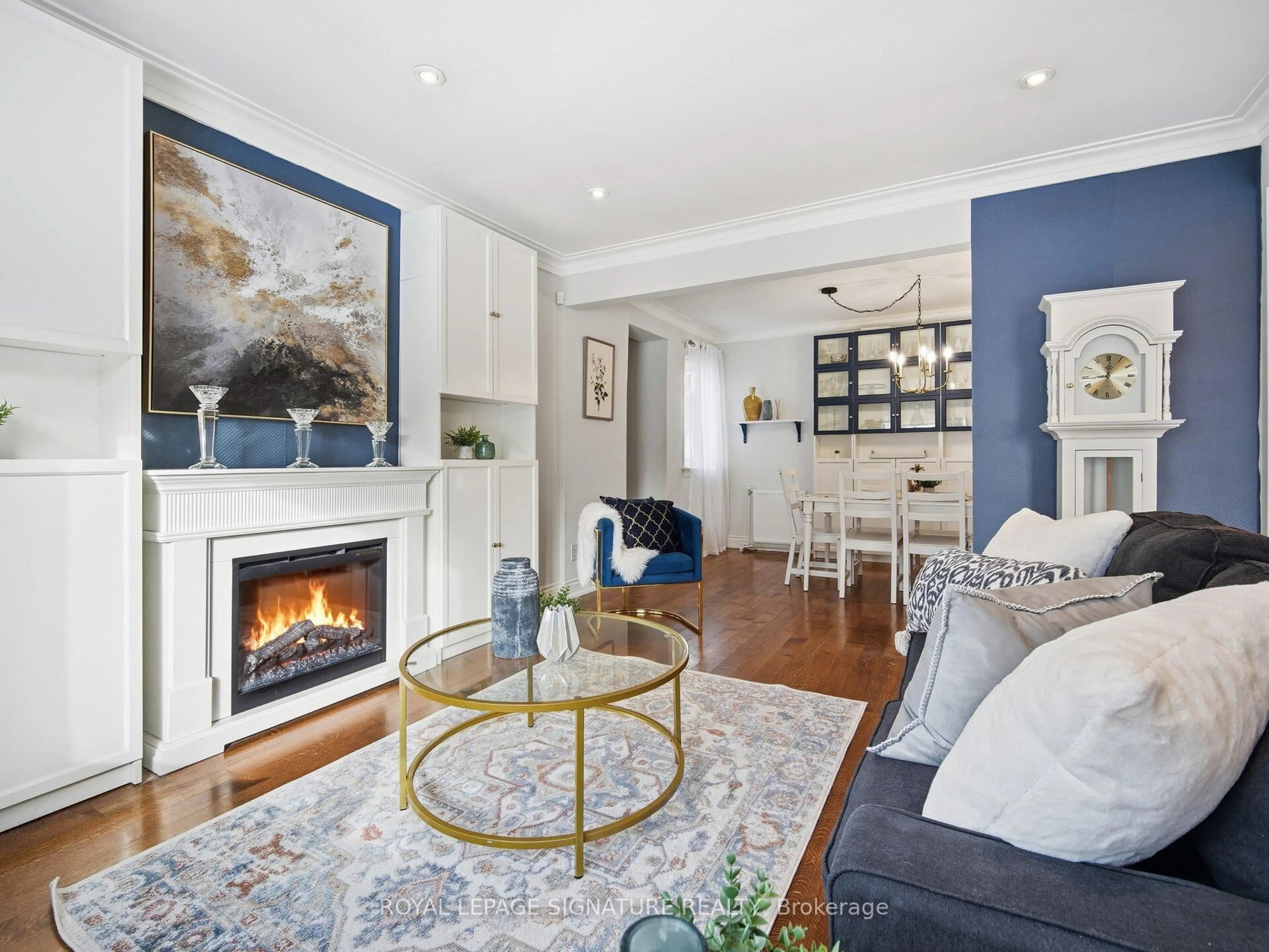 Living room with furniture, wood/laminate floor for 205 Prince Edward Dr, Toronto Ontario M8Y 3X1