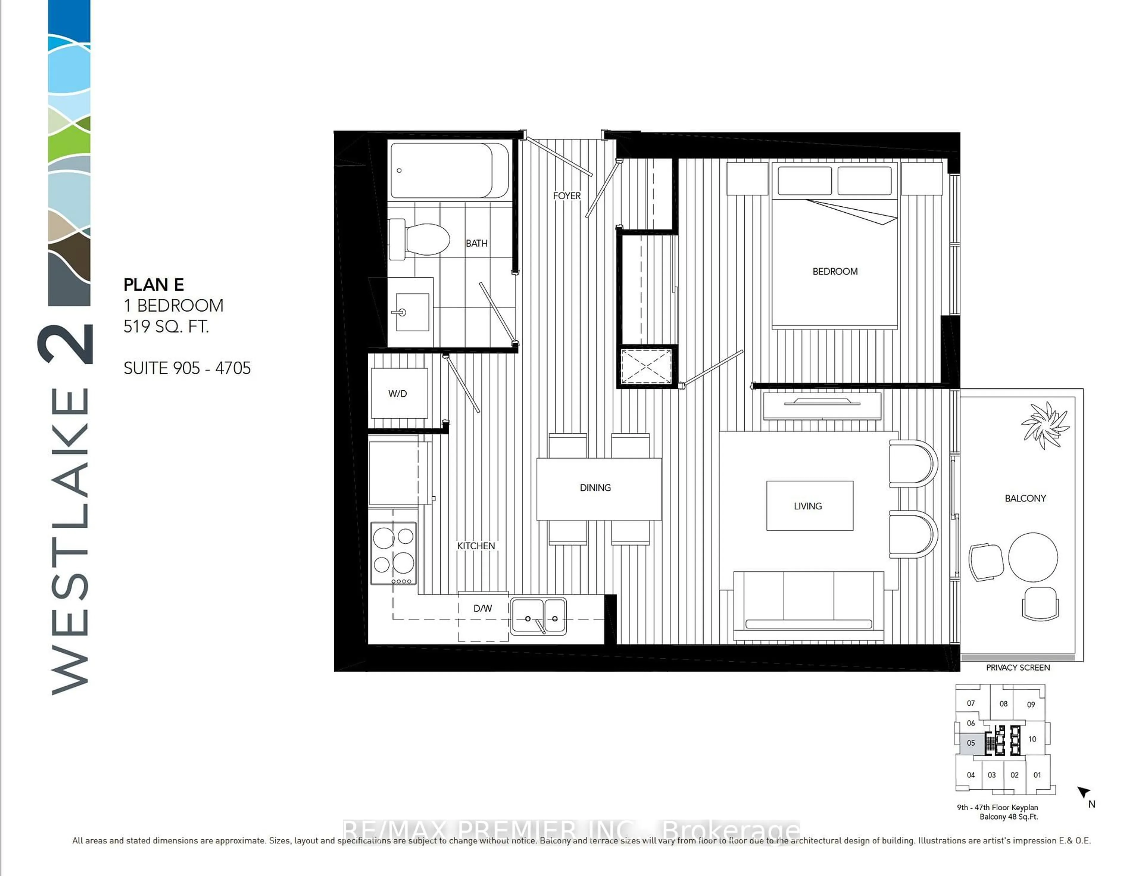 Floor plan for 2200 Lake Shore Blvd #4605, Toronto Ontario M8V 1A4