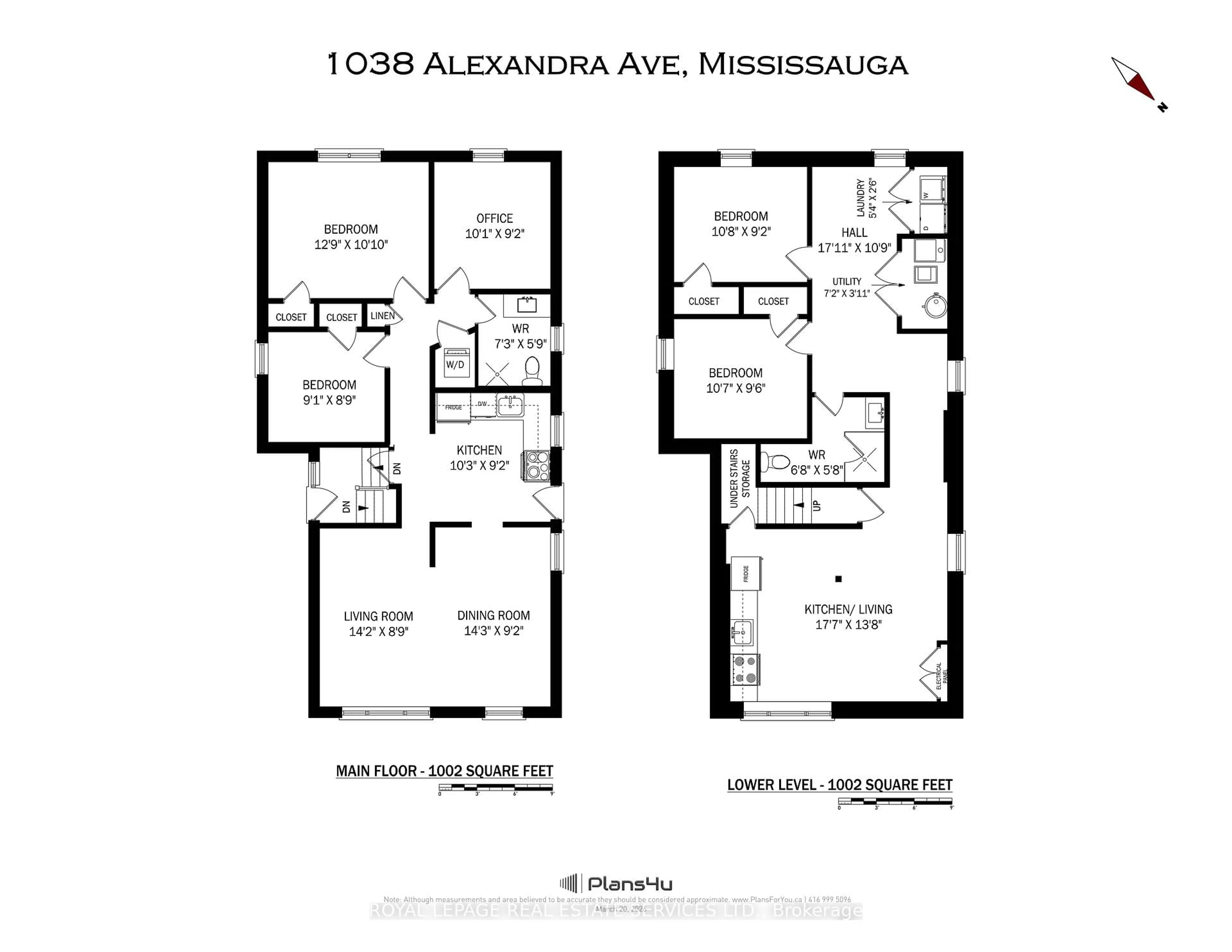 Floor plan for 1038 Alexandra Ave, Mississauga Ontario L5E 1Z8